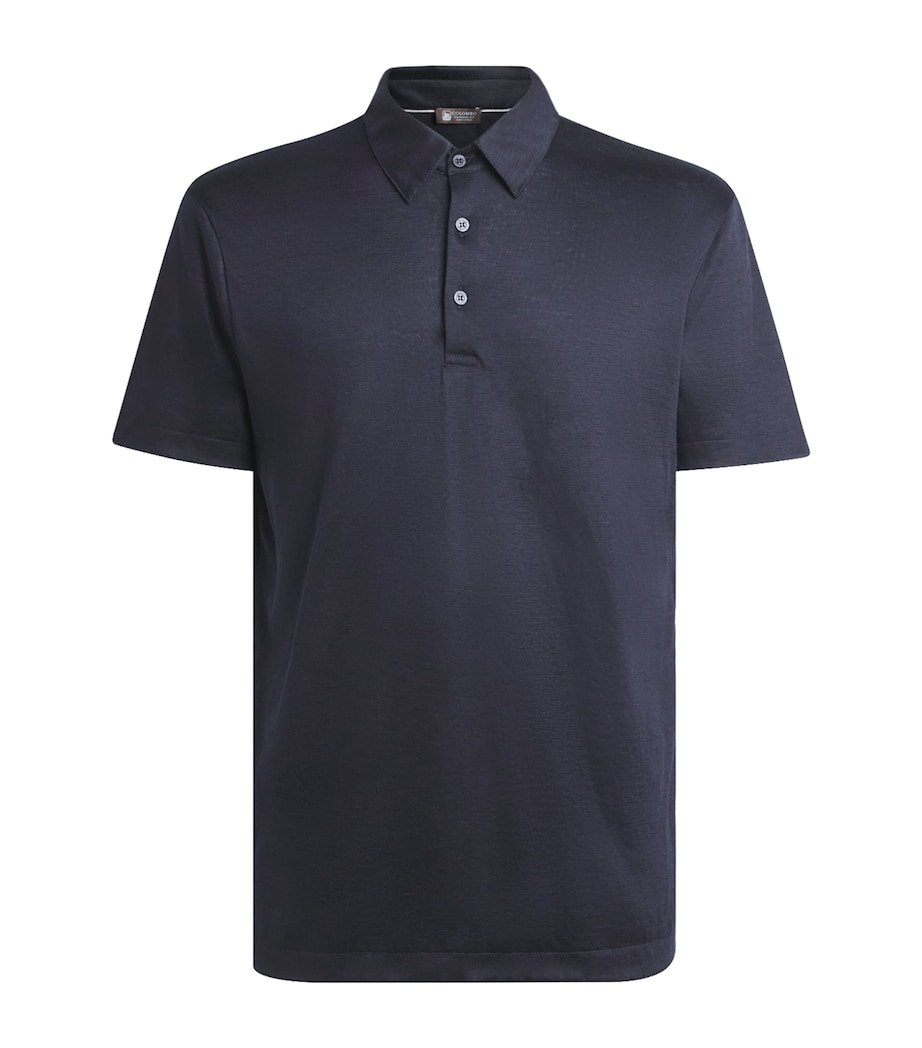 Cashmere Polo Shirt 43009 NAVY BLUE Image 1