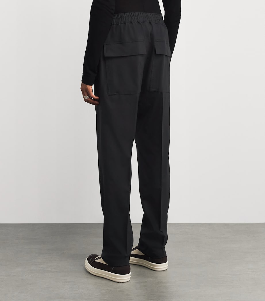 Stretch-Wool Drawstring Trousers BLACK Image 4