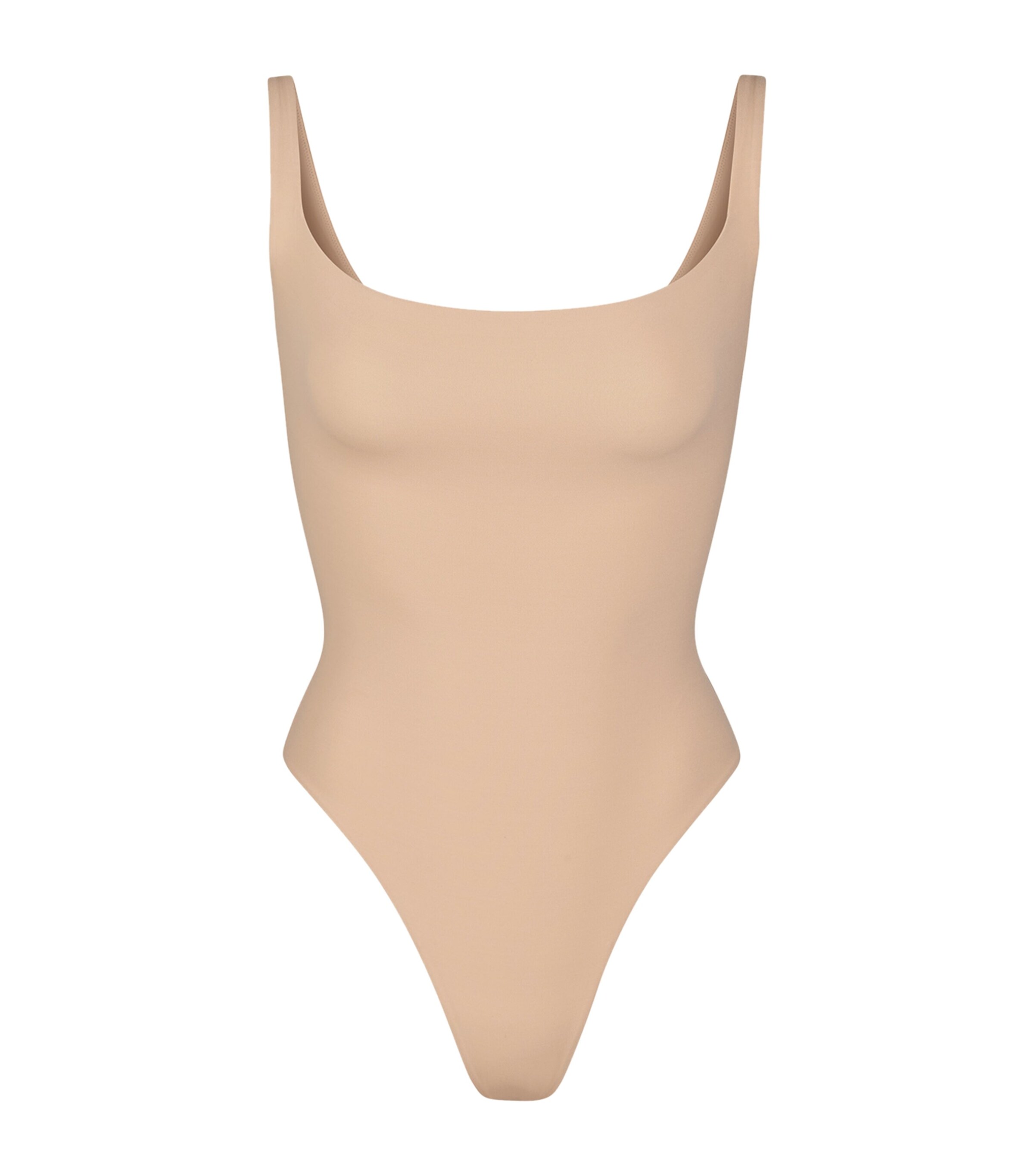Skims Fits Everybody Square Neck Sleeveless Bodysuit In Beige