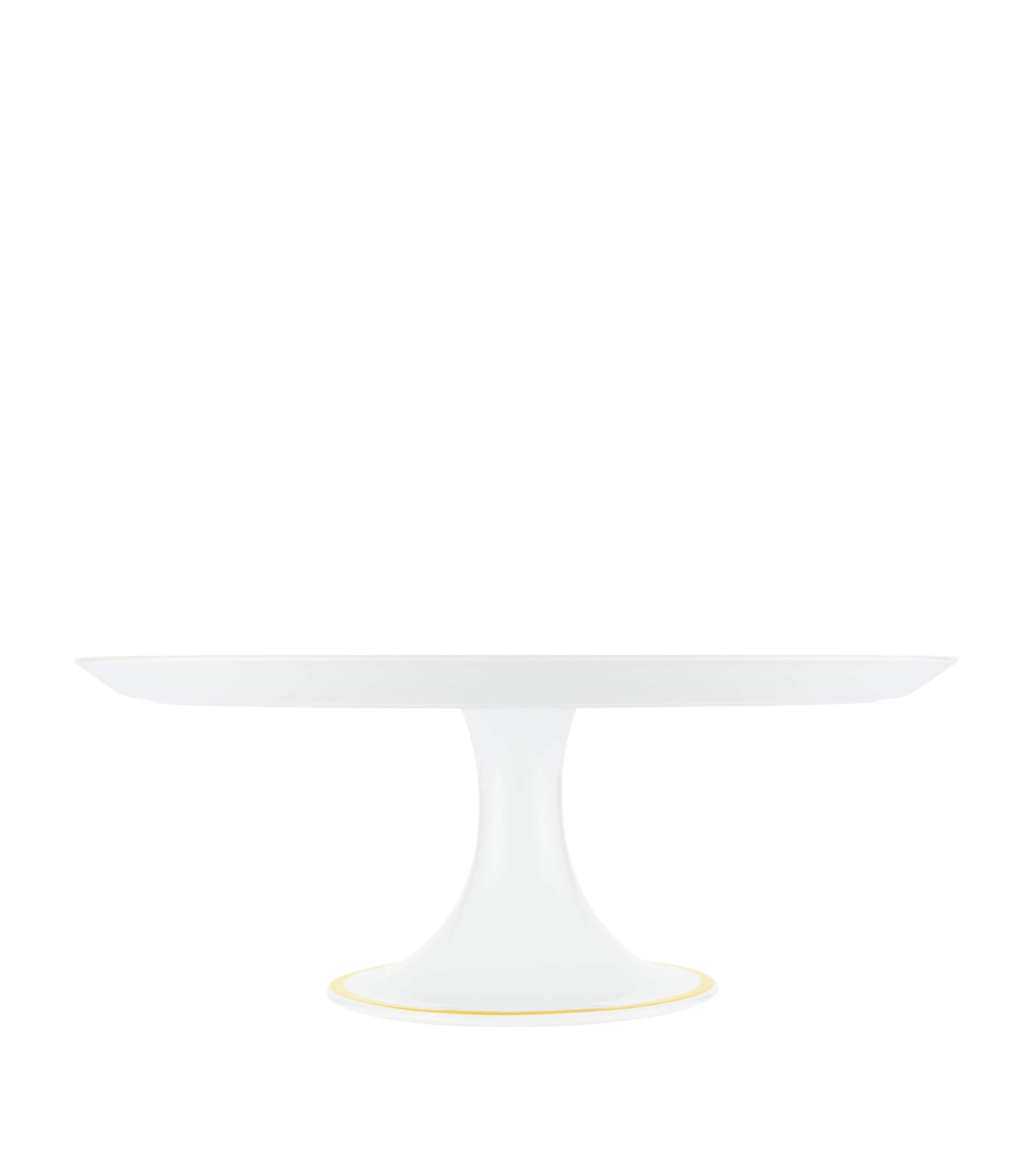 Christofle Porcelain Malmaison Riviera Cake Stand (32cm) White/yellow Image 5