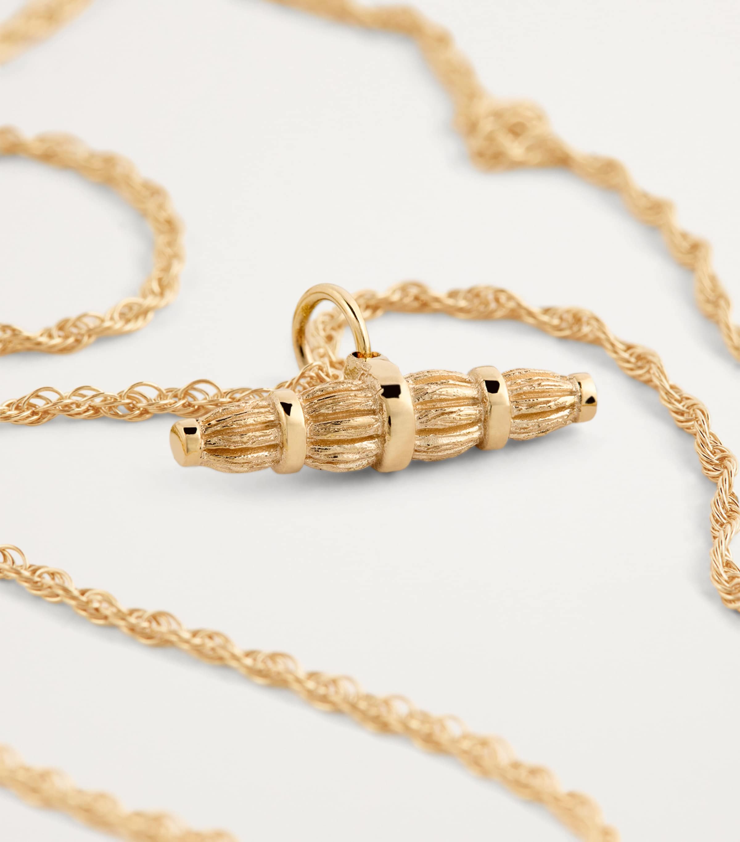 Recycled Yellow Gold Willow Bar Pendant Necklace GOLD (375) Image 4