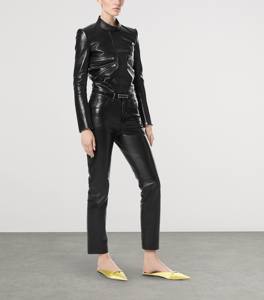 TOM FORD Womens Lamb Leather Biker Jacket Naa Image 2