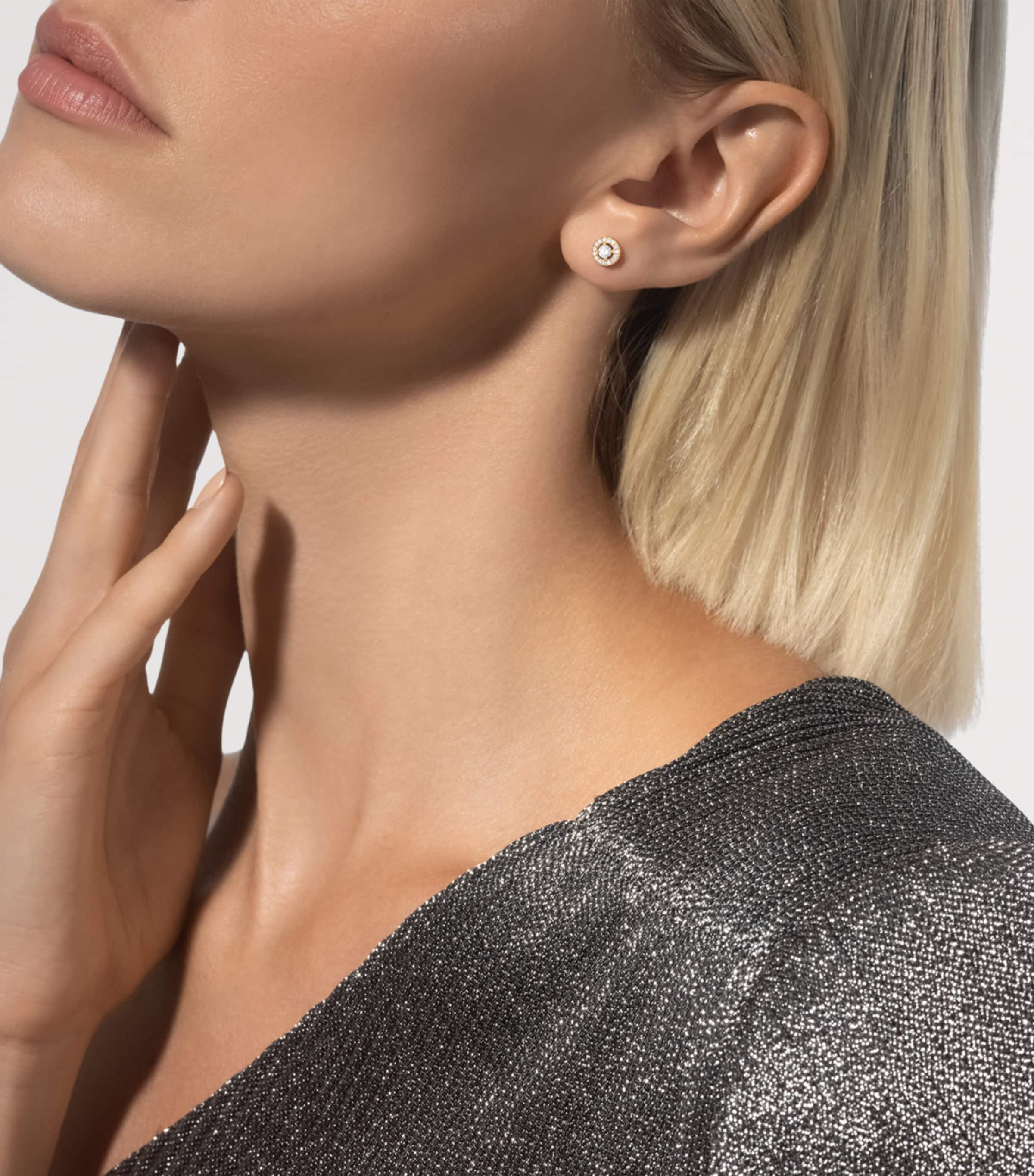 Messika Joy Yellow Gold and Diamond Small Stud Earrings White Gold Image 2