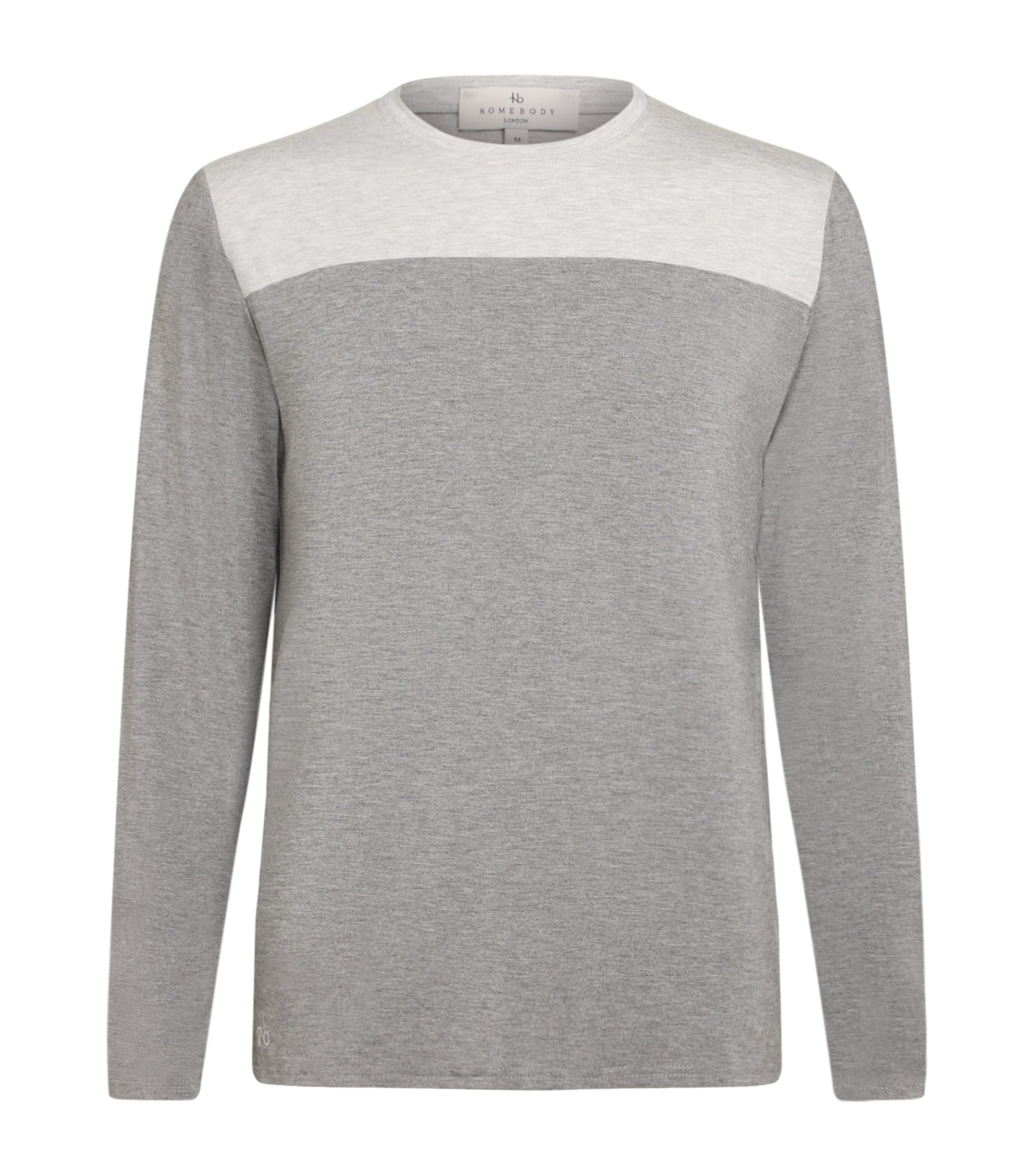Homebody Contrast Lounge Top In Gray