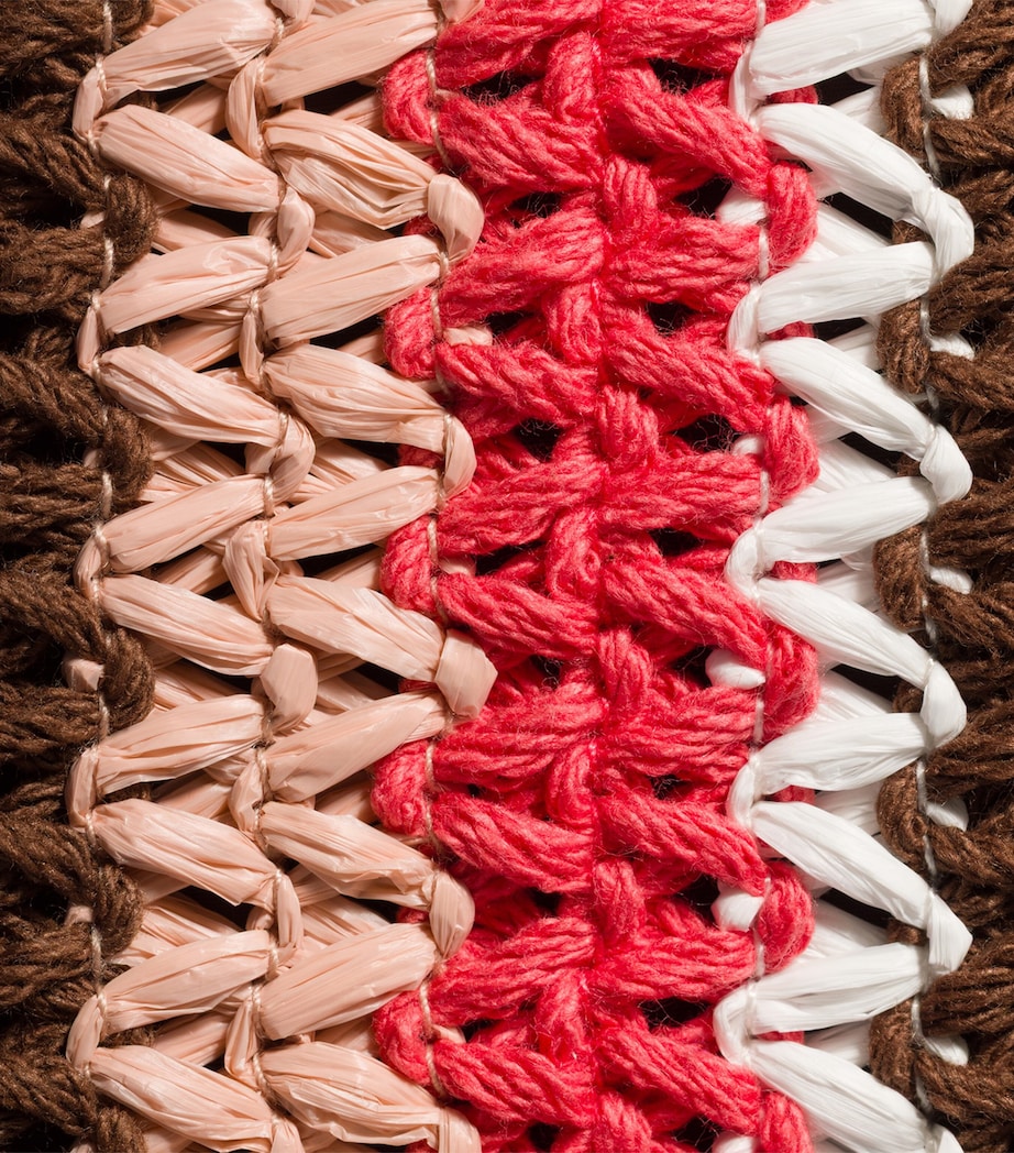 Miu Miu Woven Raffia-Effect Tote Bag Image 5