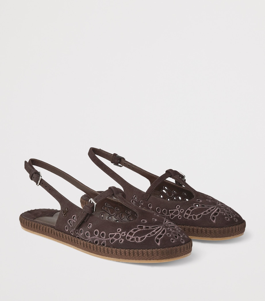 Aimee Suede Slingback Espadrille Flats CHOCOLATE Image 2