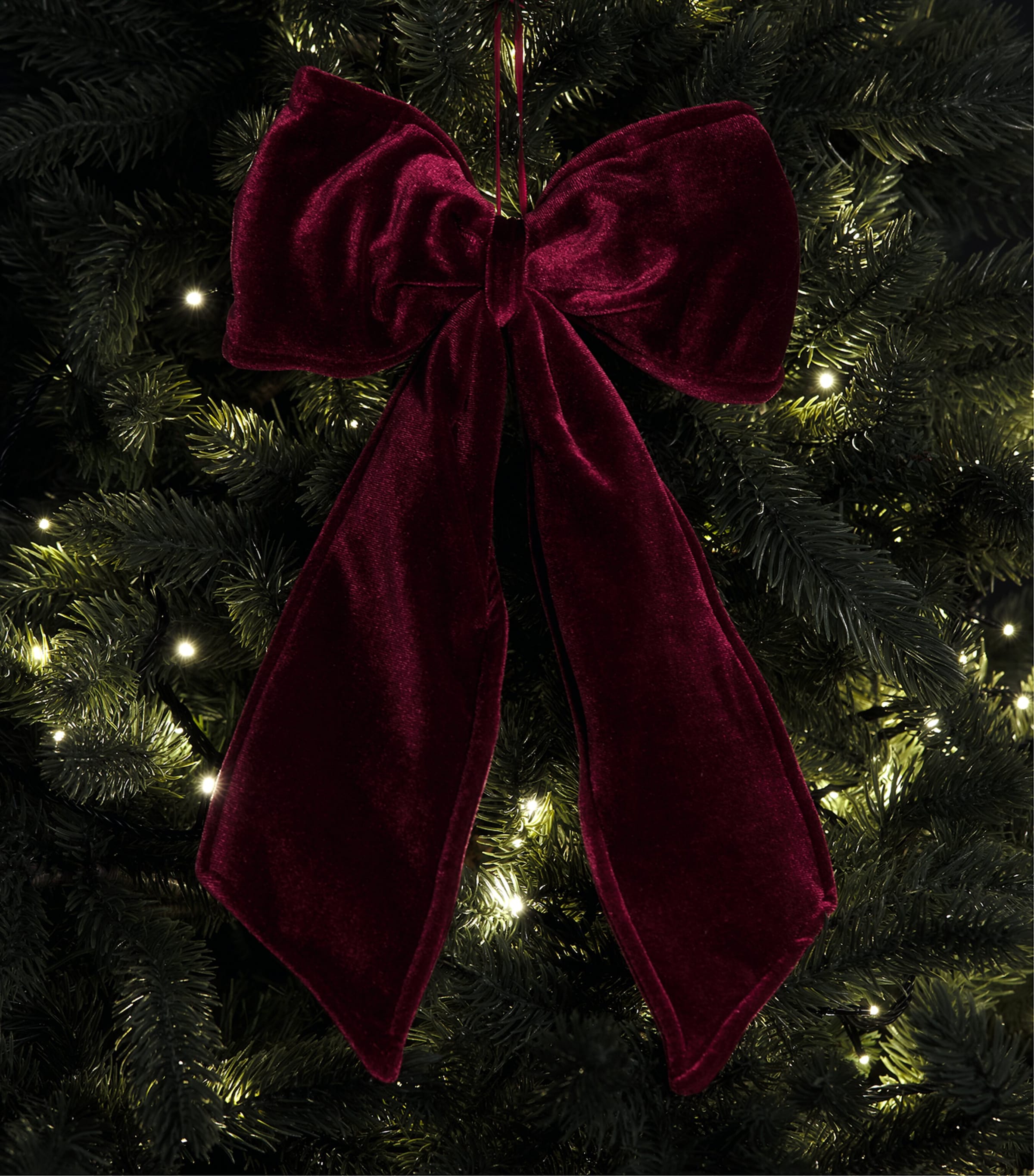 Luxury Garland Large Velvet Bow Tree Decoration Burgundy Image 3