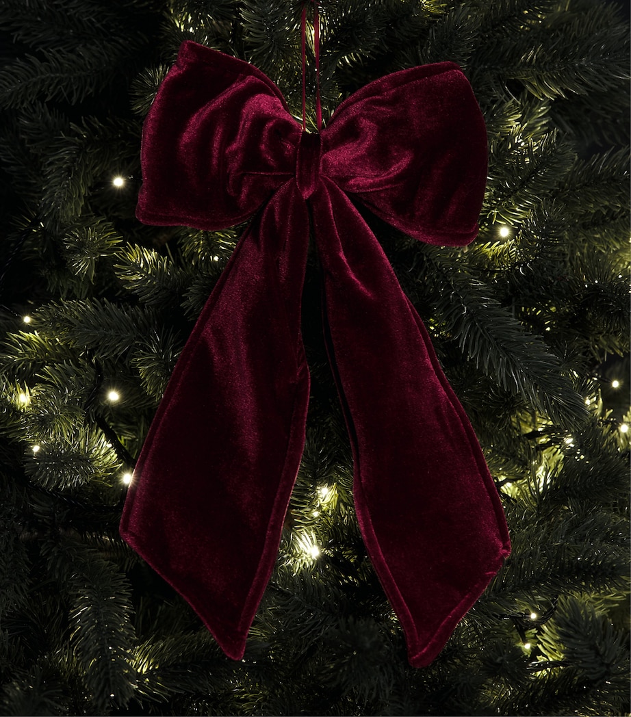 Luxury Garland Large Velvet Bow Tree Decoration Burgundy Image 3