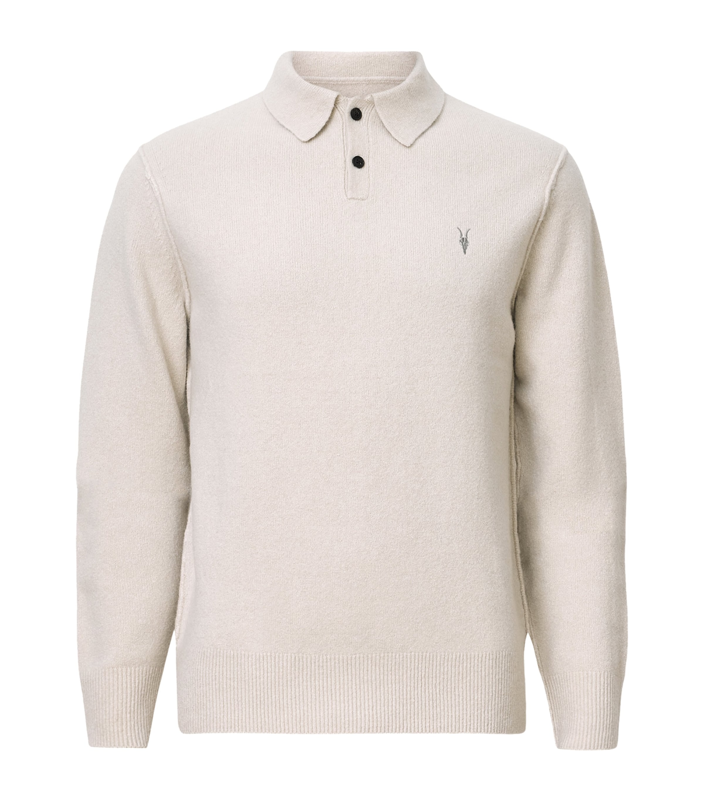 AllSaints Ramskull Statten Polo Sweater | Men Clothing | Polo Shirts | Sweatshirts & Hoodies | Knitwear | Jumpers | Designers | AllSaints
