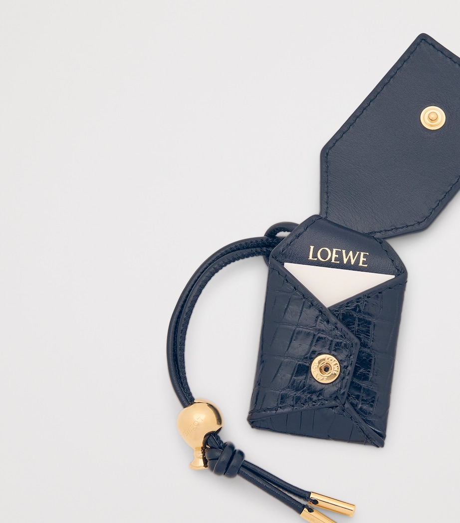 Small Crocodile Skin Puzzle Top-Handle Bag NAVY Image 13