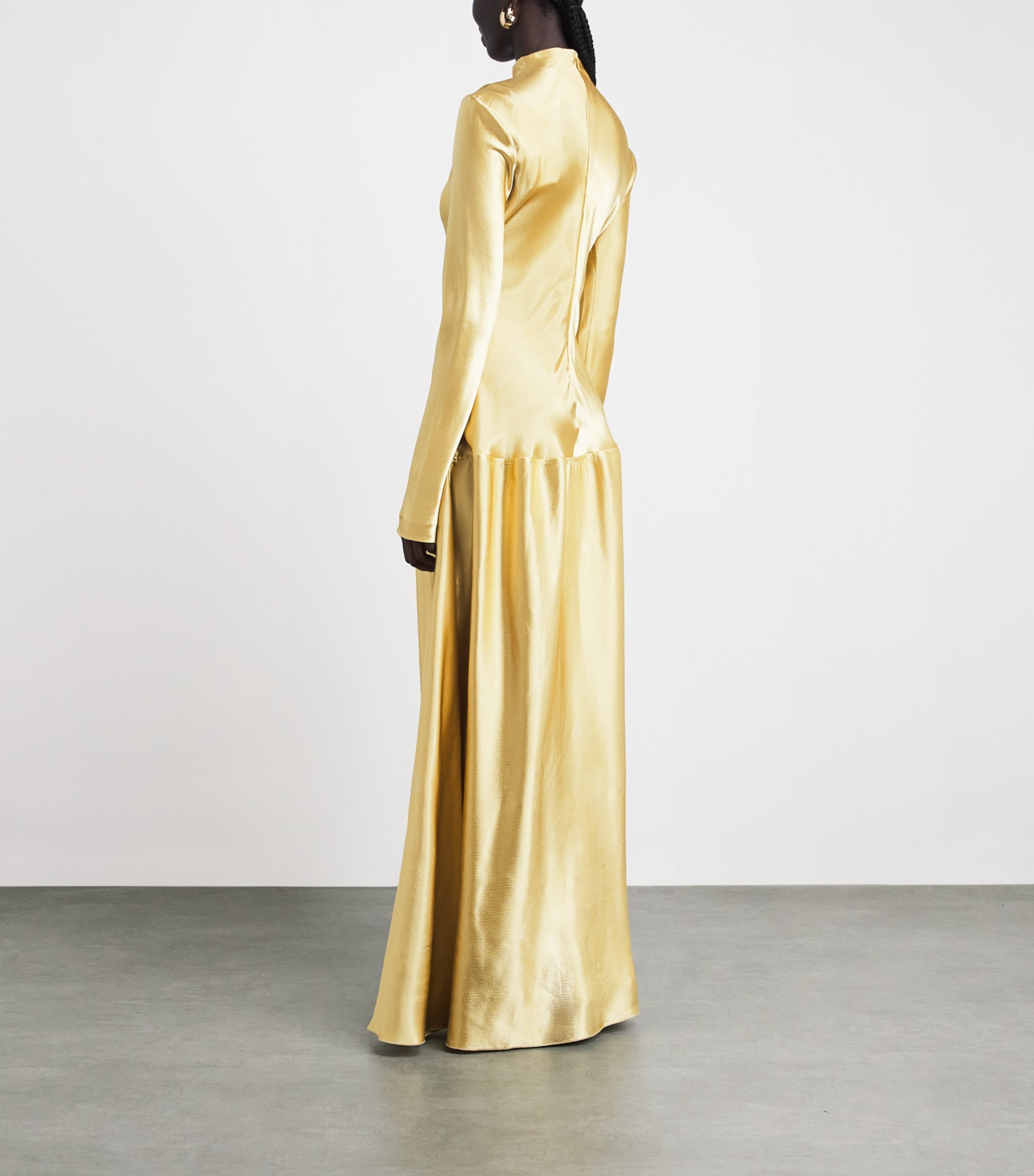 FFORME Womens Satin Mila Maxi Dress Pale Gold Image 4