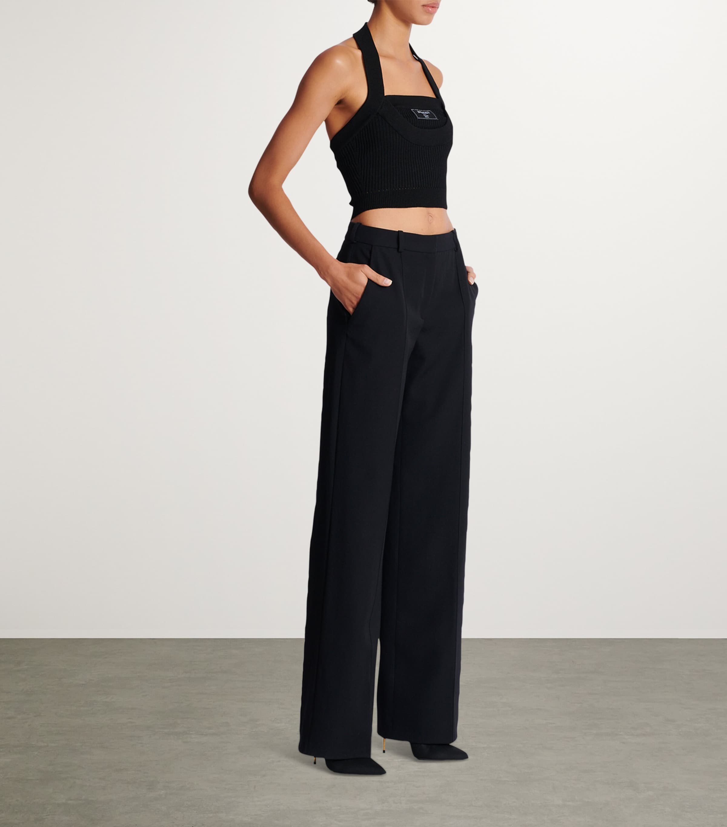 Wool Grain De Poudre Trousers 0PA NOIR Image 4