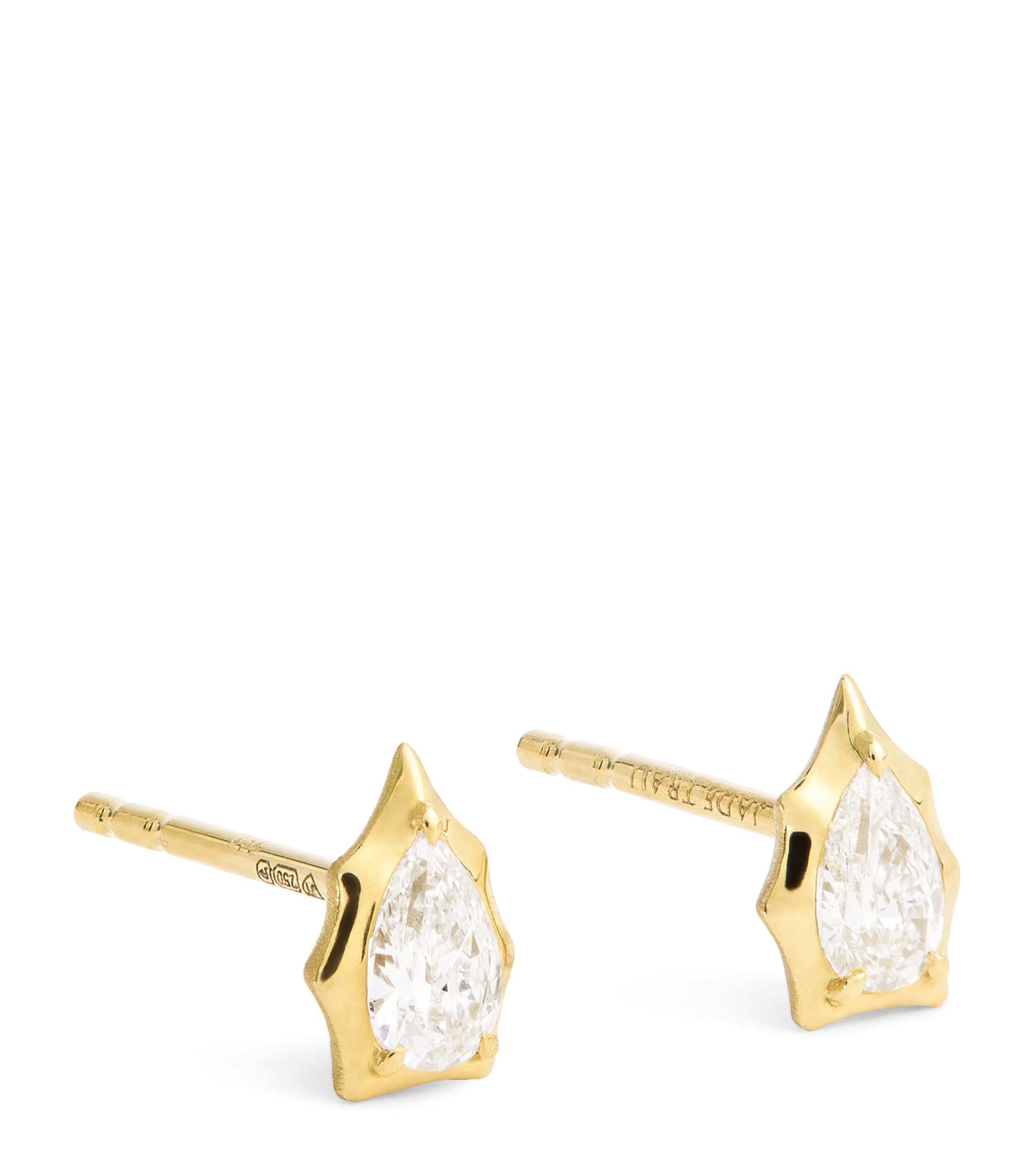 Jade Trau Yellow Gold And Diamond Envoy Stud Earrings
