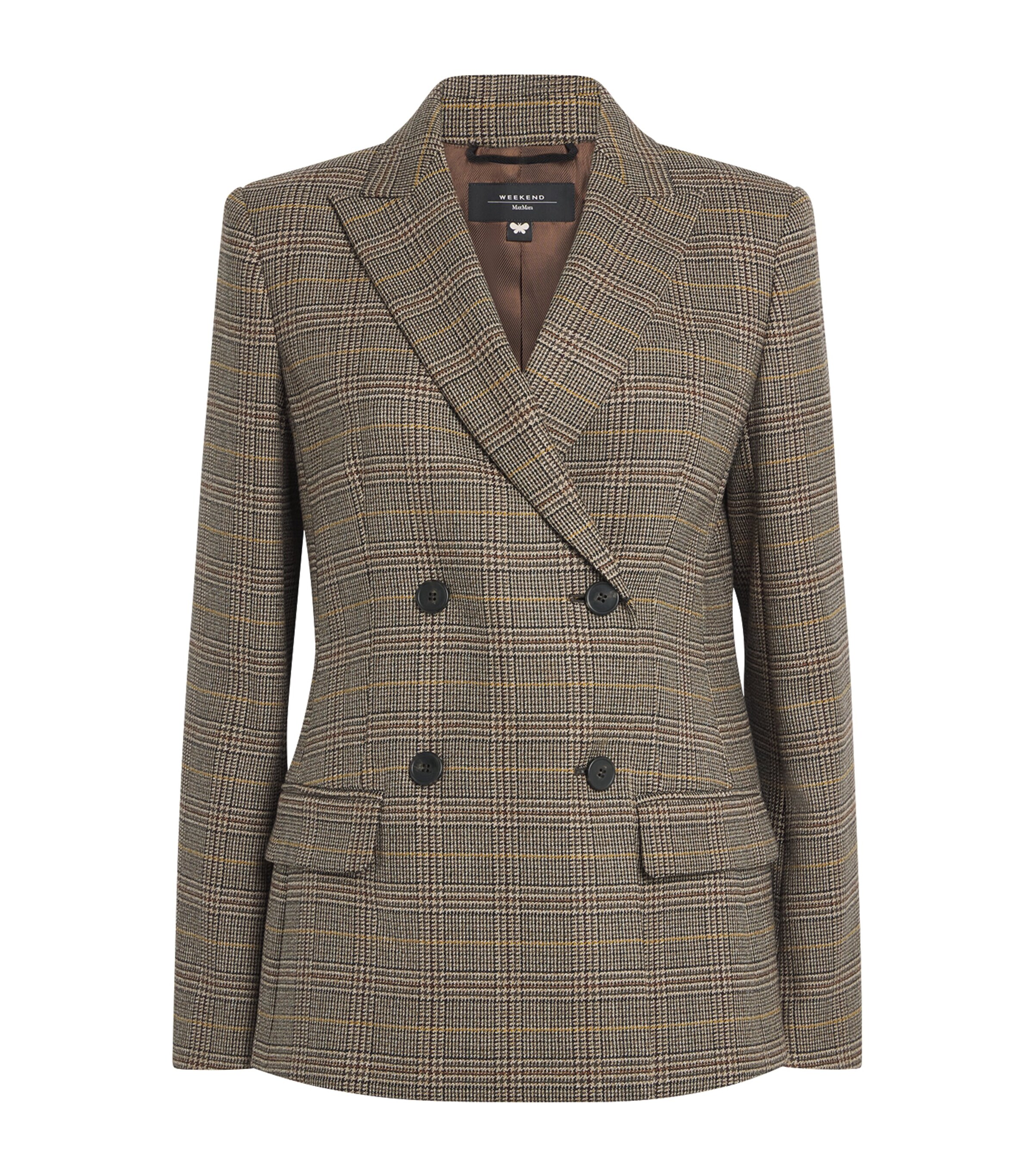 Weekend Max Mara Wool Check Double-Breasted Blazer | Women Clothing | Coats & Jackets | Blazers | Workwear | Women New In | Womens Clothing | Designers | Weekend Max Mara