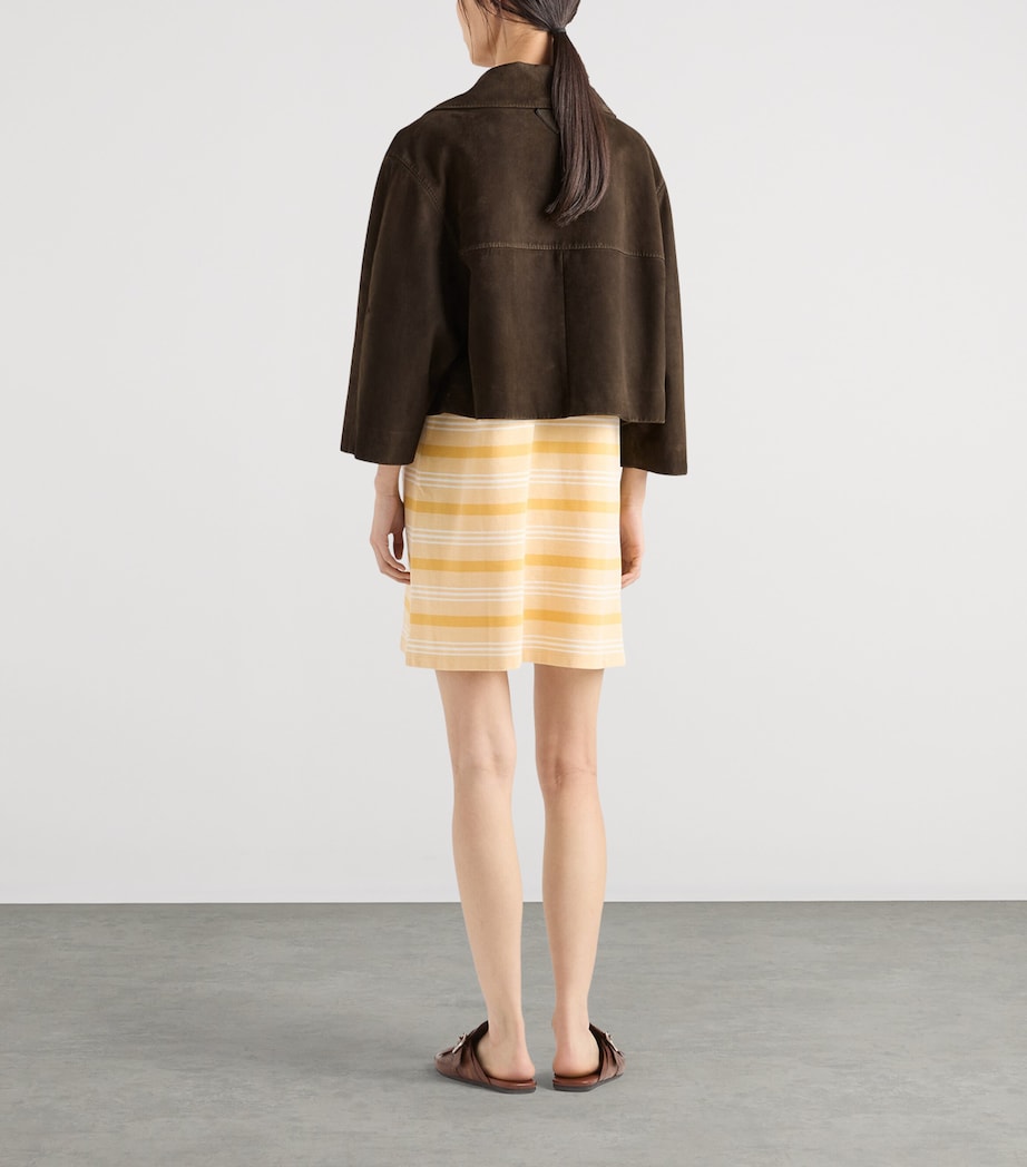 Prada Womens Lamb Suede Cropped Jacket Image 5