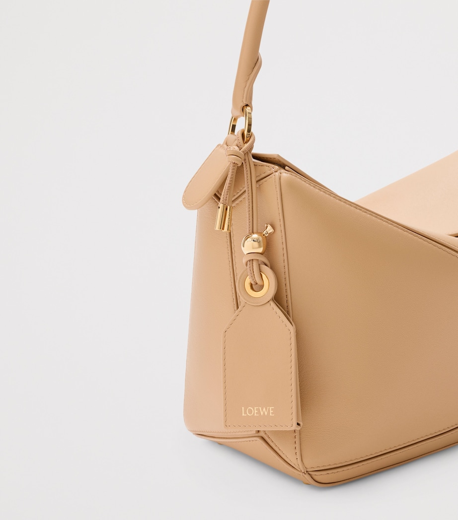 LOEWE Medium Leather Featherlight Puzzle Top-Handle Bag Silk Beige Image 9