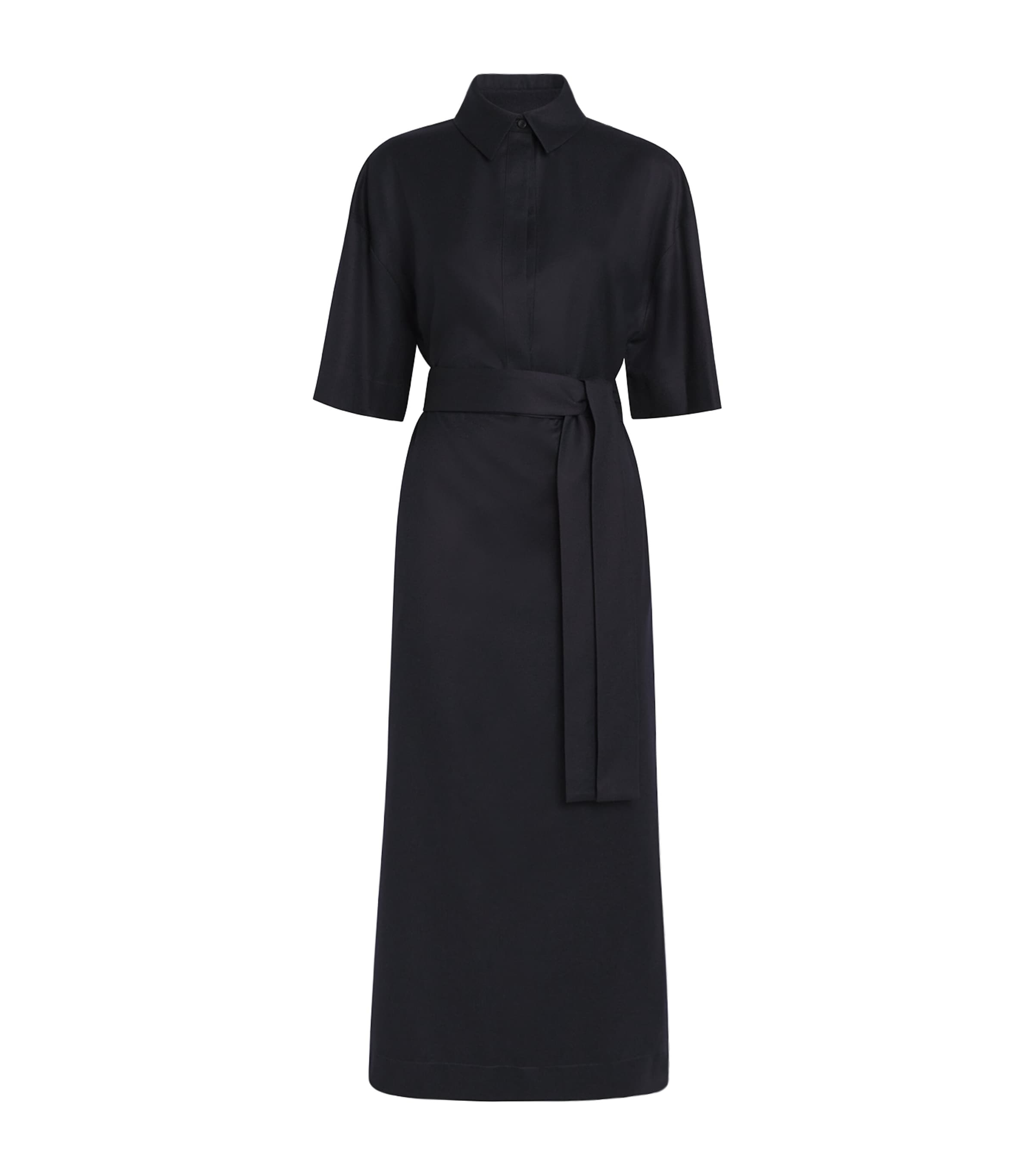 Sasuphi Wool Francesca Midi Shirt Dress In Blue