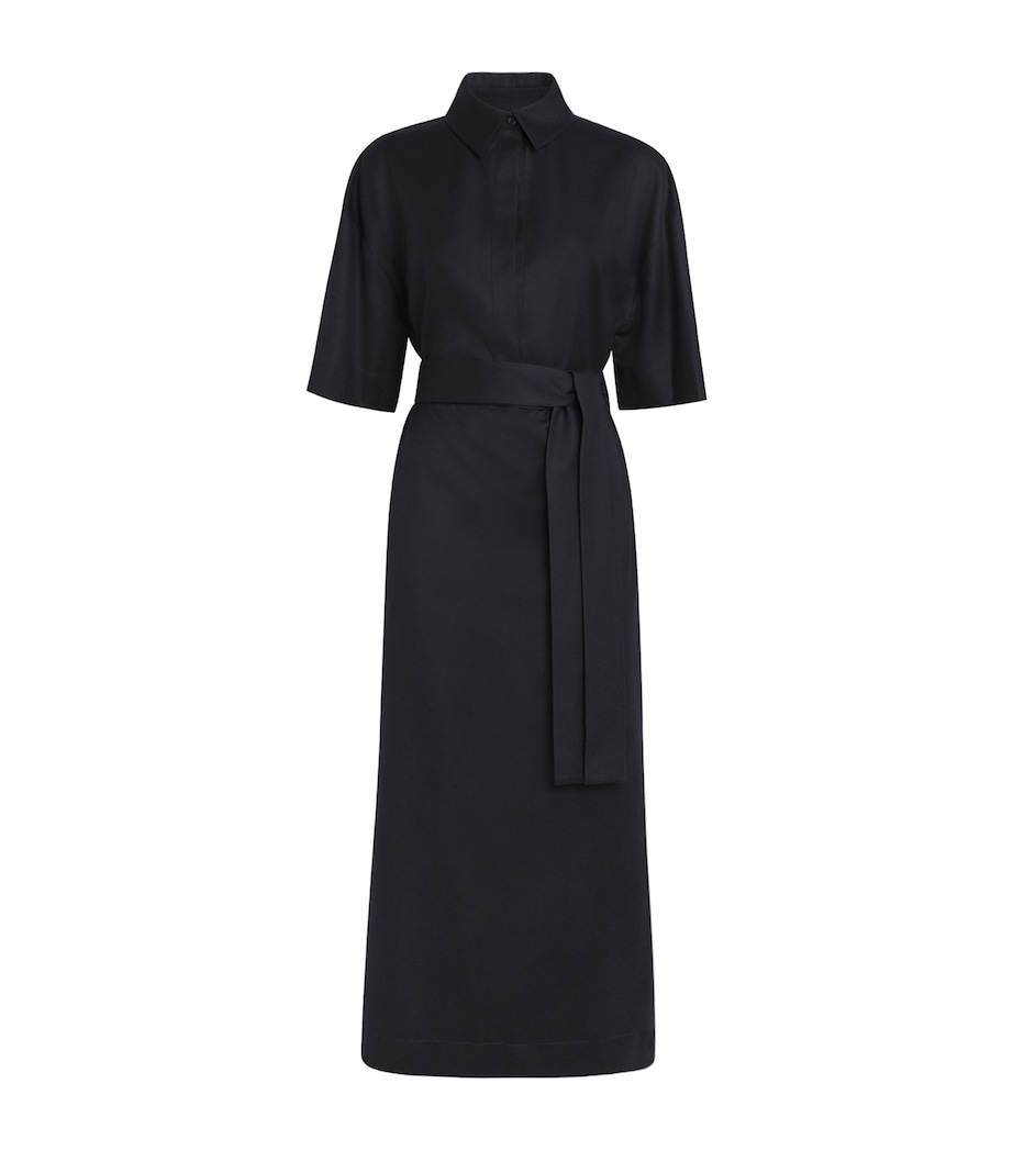 Wool Francesca Midi Shirt Dress 0350 - NAVY BLUE Image 1