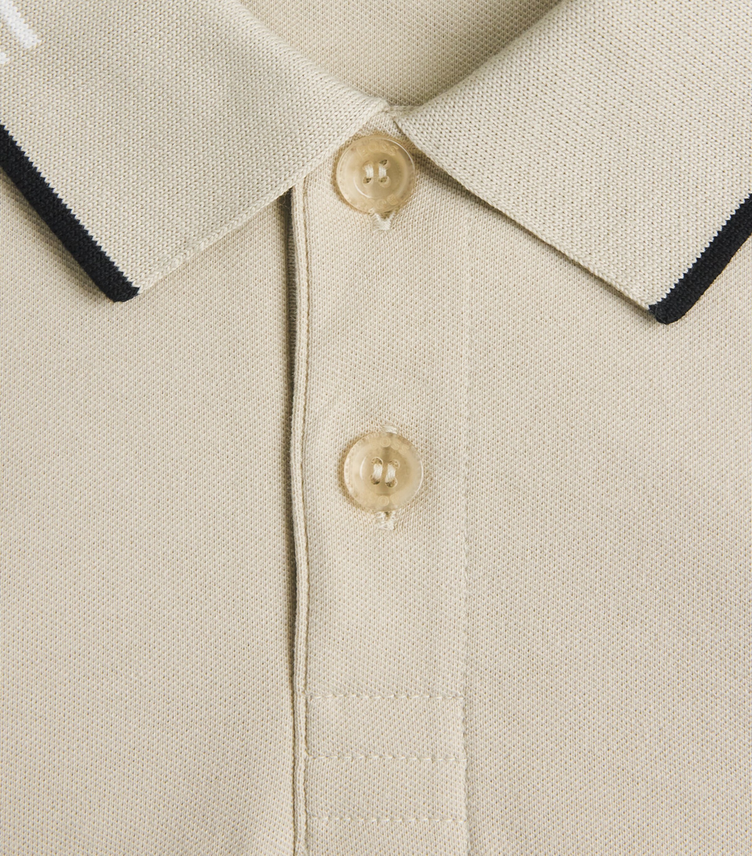 BOSS Mens Stretch-Cotton Logo Polo Shirt Light Image 6