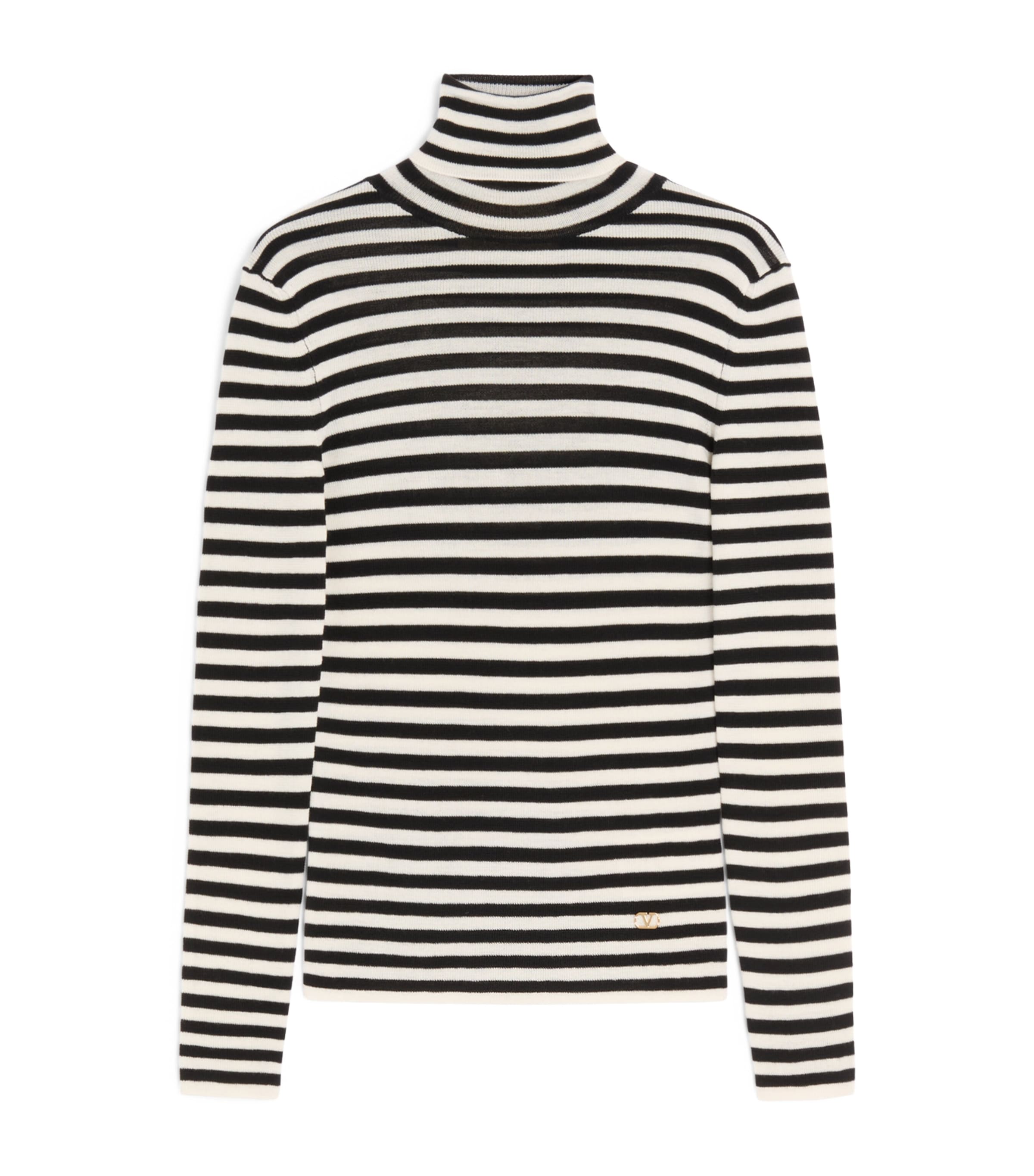 Valentino Womens Virgin Wool Stripe Sweater Image 1