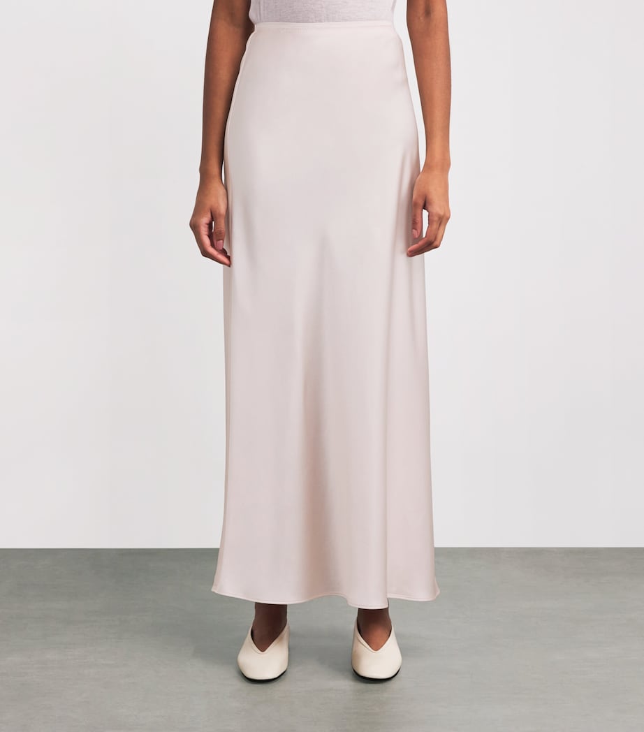 Silk Satin Isaak Maxi Skirt ROSE Image 3