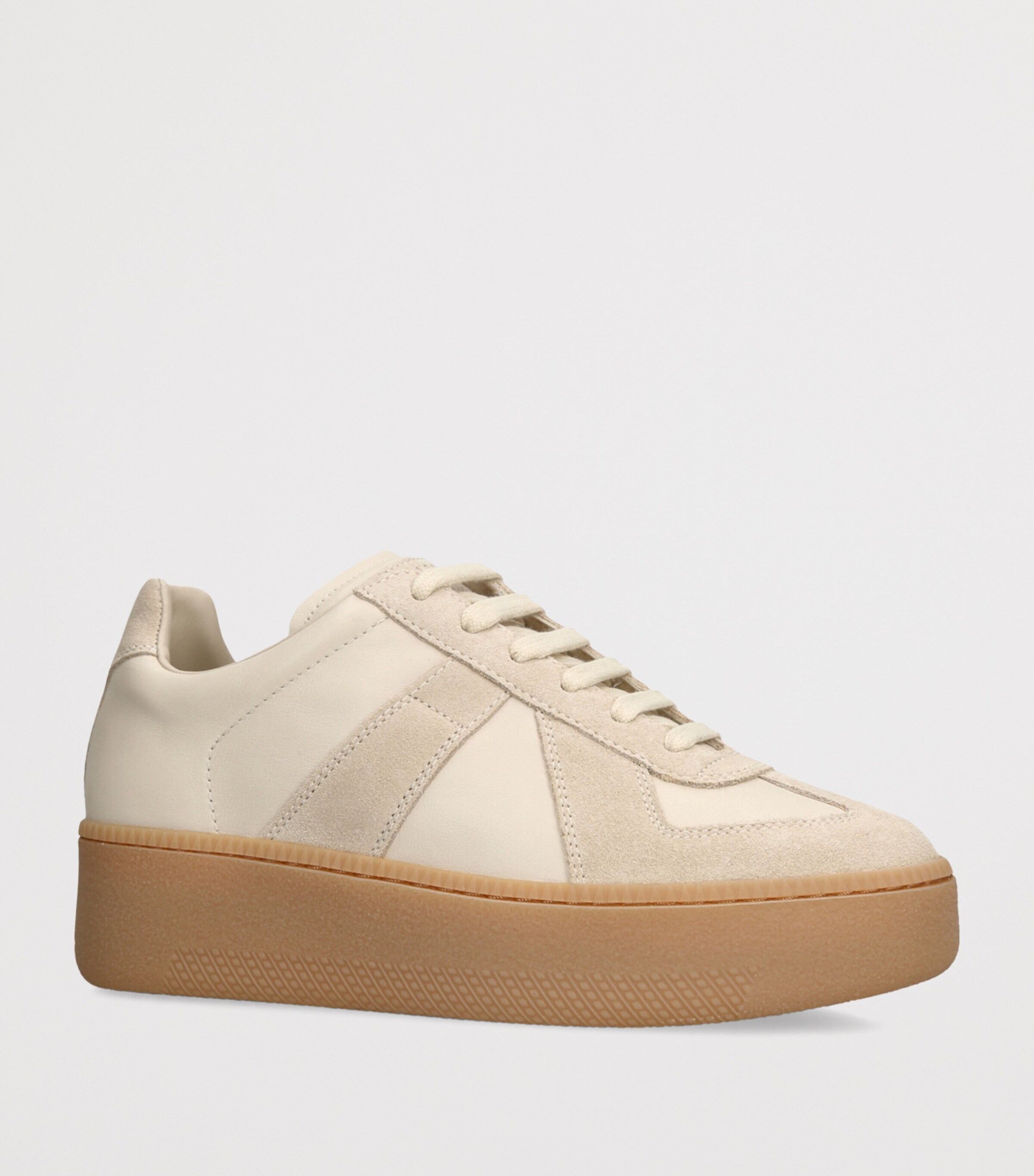 Leather-Suede Chunky Replica Sneakers BEIGE Image 3