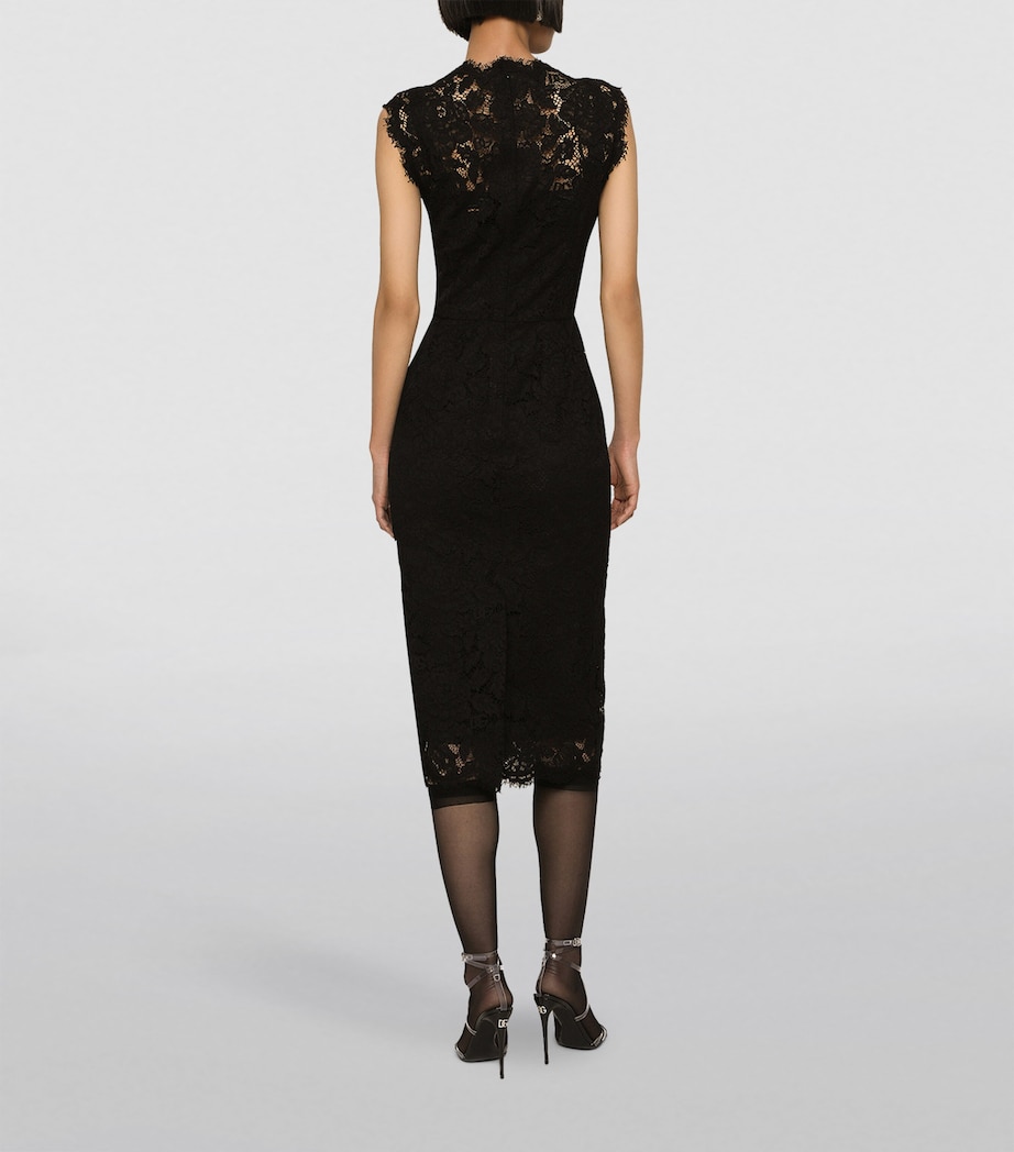 Stretch-Lace Midi Dress N0000-BLACK Image 4