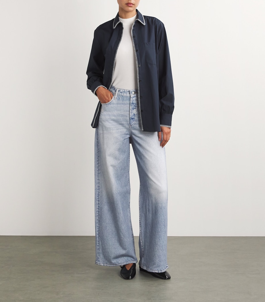 Rag & Bone Womens Cropped Miramar Sofie Wide-Leg Jeans Meadowblue Image 2