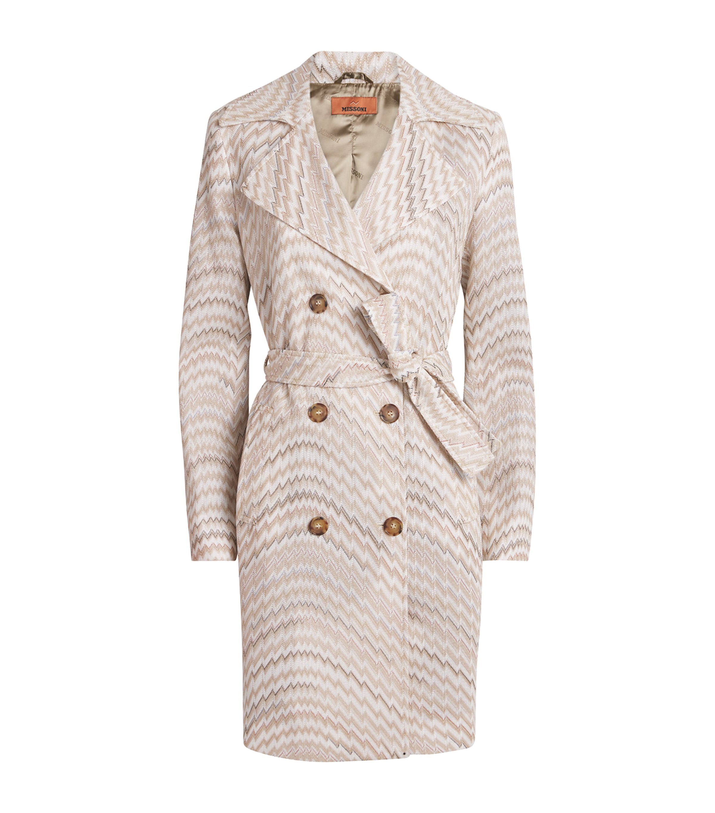 Missoni Zigzag Trench Coat In White