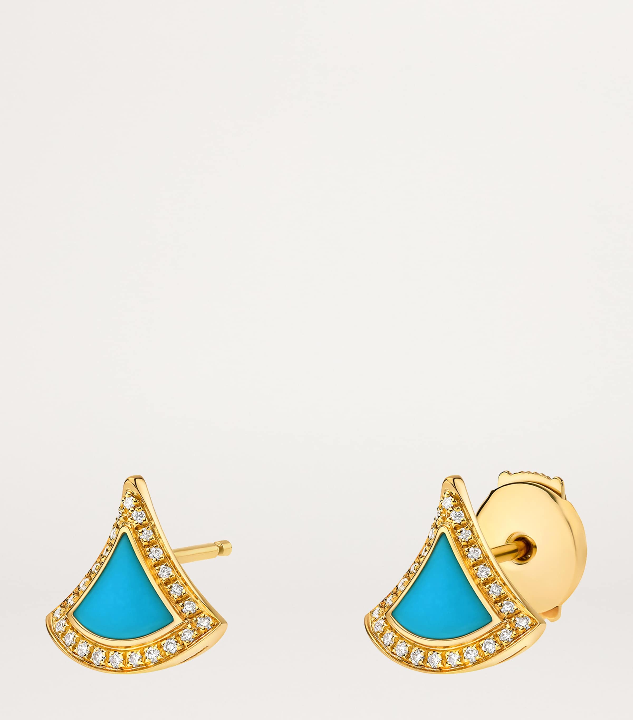Bvlgari Yellow Gold, Diamond and Turquoise Divas’ Dream Earrings Yellow Gold Image 3