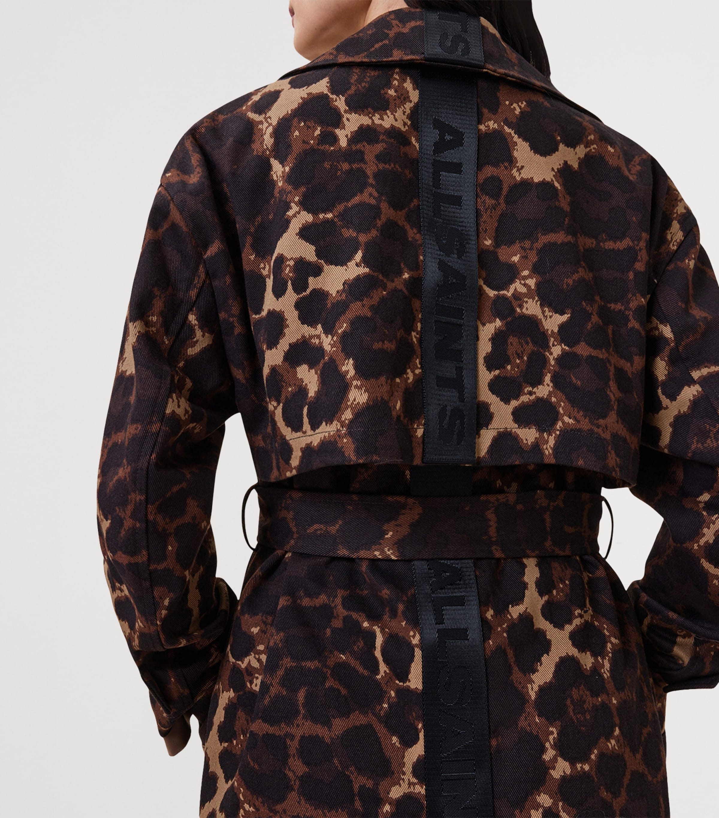 Leopard Print Abel Trench Coat LEOPARD BROWN Image 5