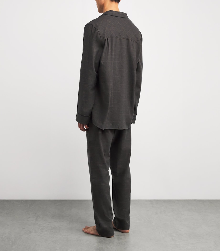 Cotton-Wool Check Cozy Flannel Pyjama Set 791 OLIVE CHECK Image 3