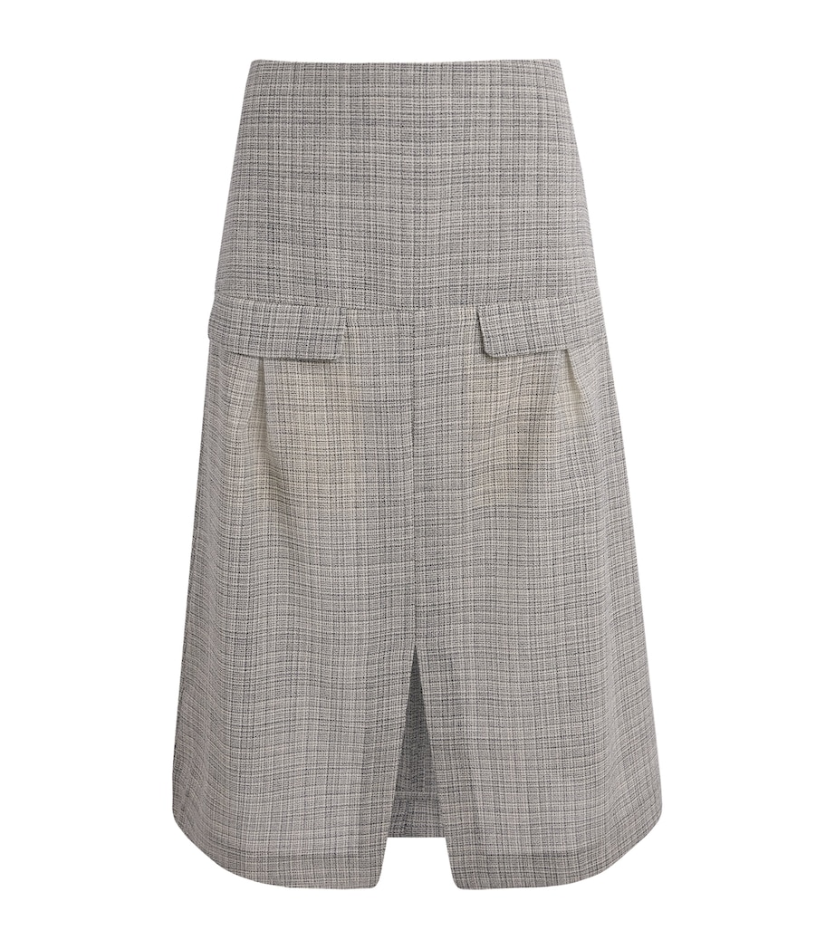 BITE Studios Womens Wool Pocket Midi Skirt Off White/navy Image 1