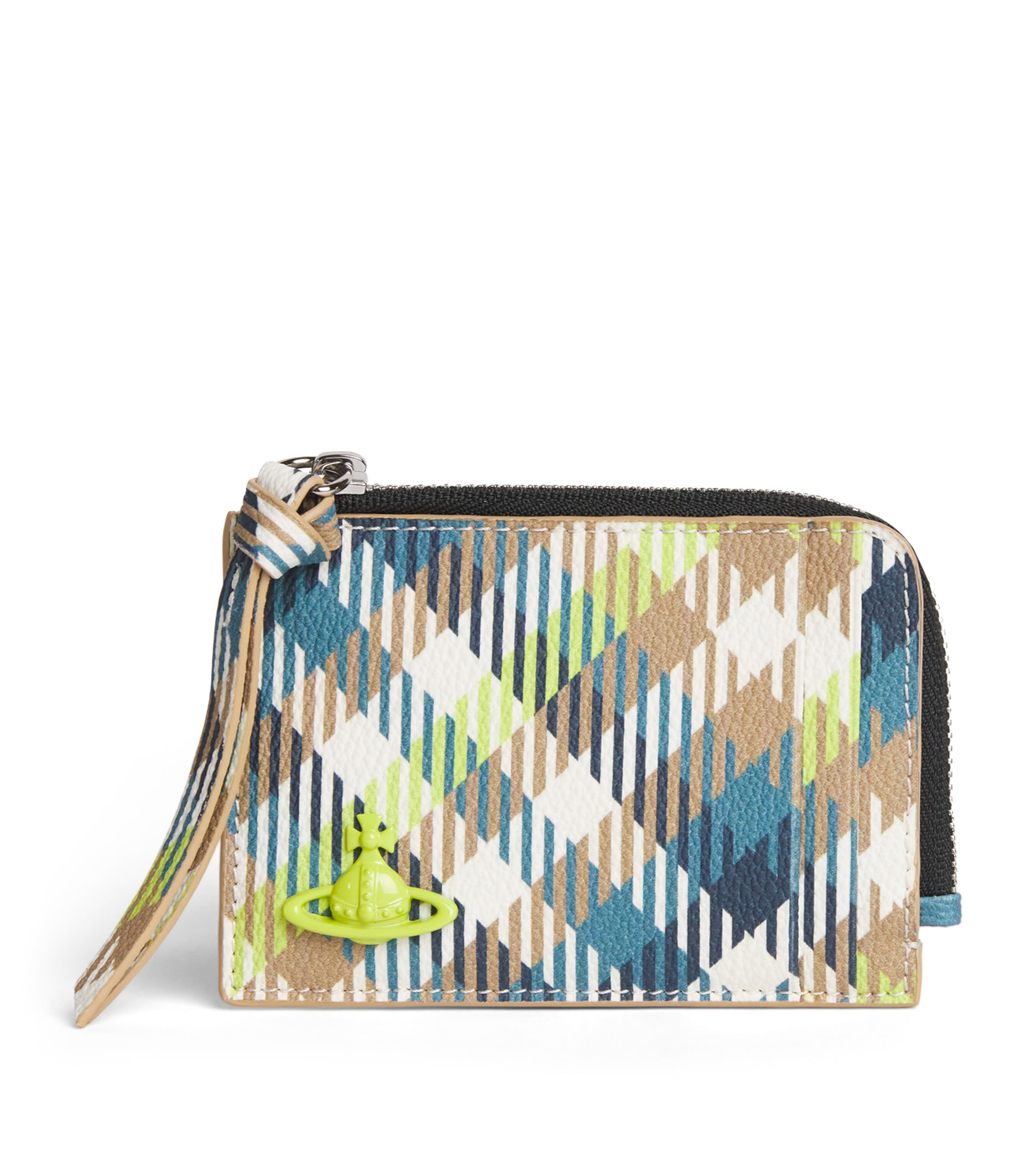 Vivienne Westwood Fluro Tartan Card Holder with Chain Fluro Tartan Image 1