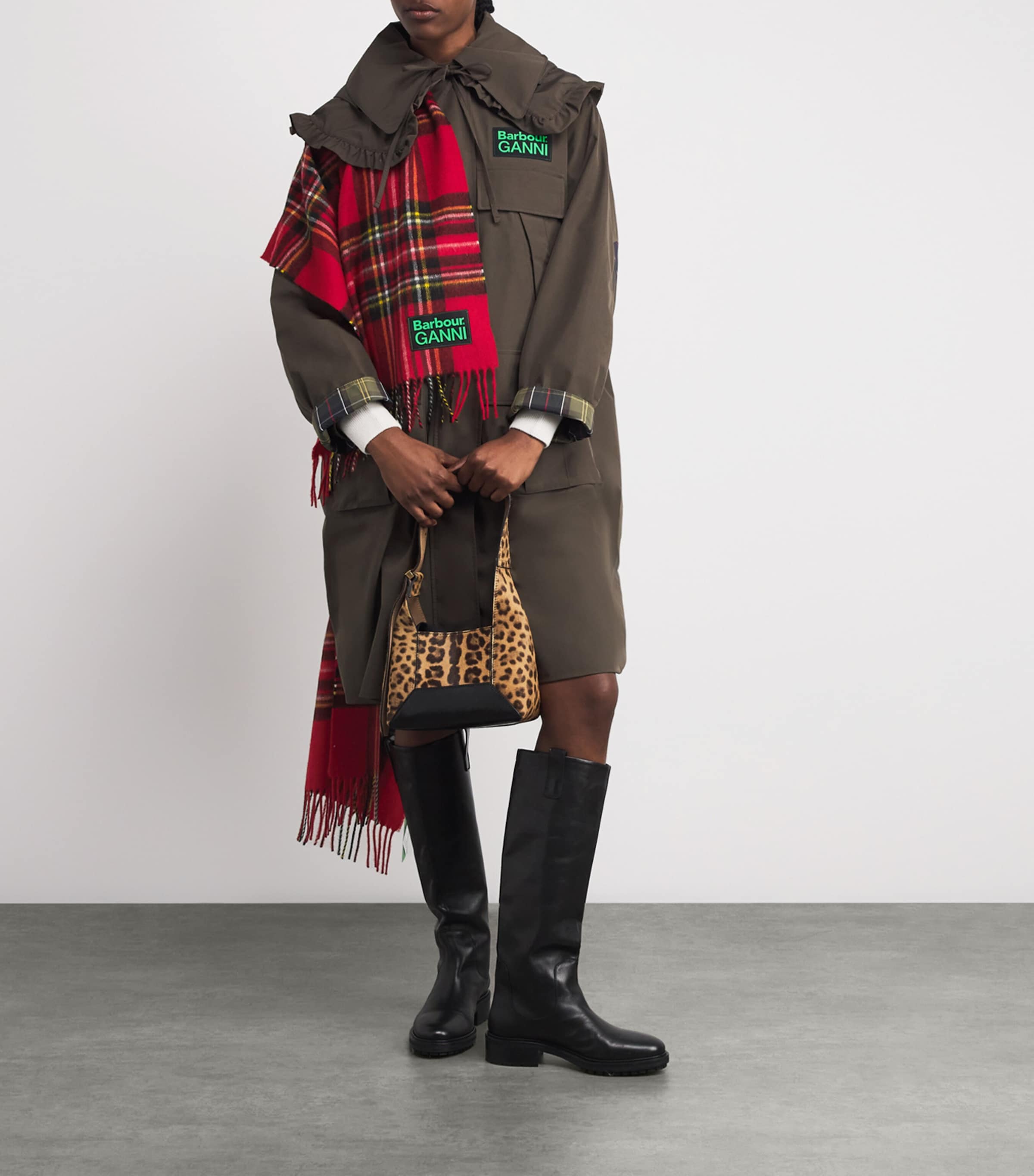 x GANNI Wool Tartan Scarf CLSSC/RYL STWRT TRTN Image 3