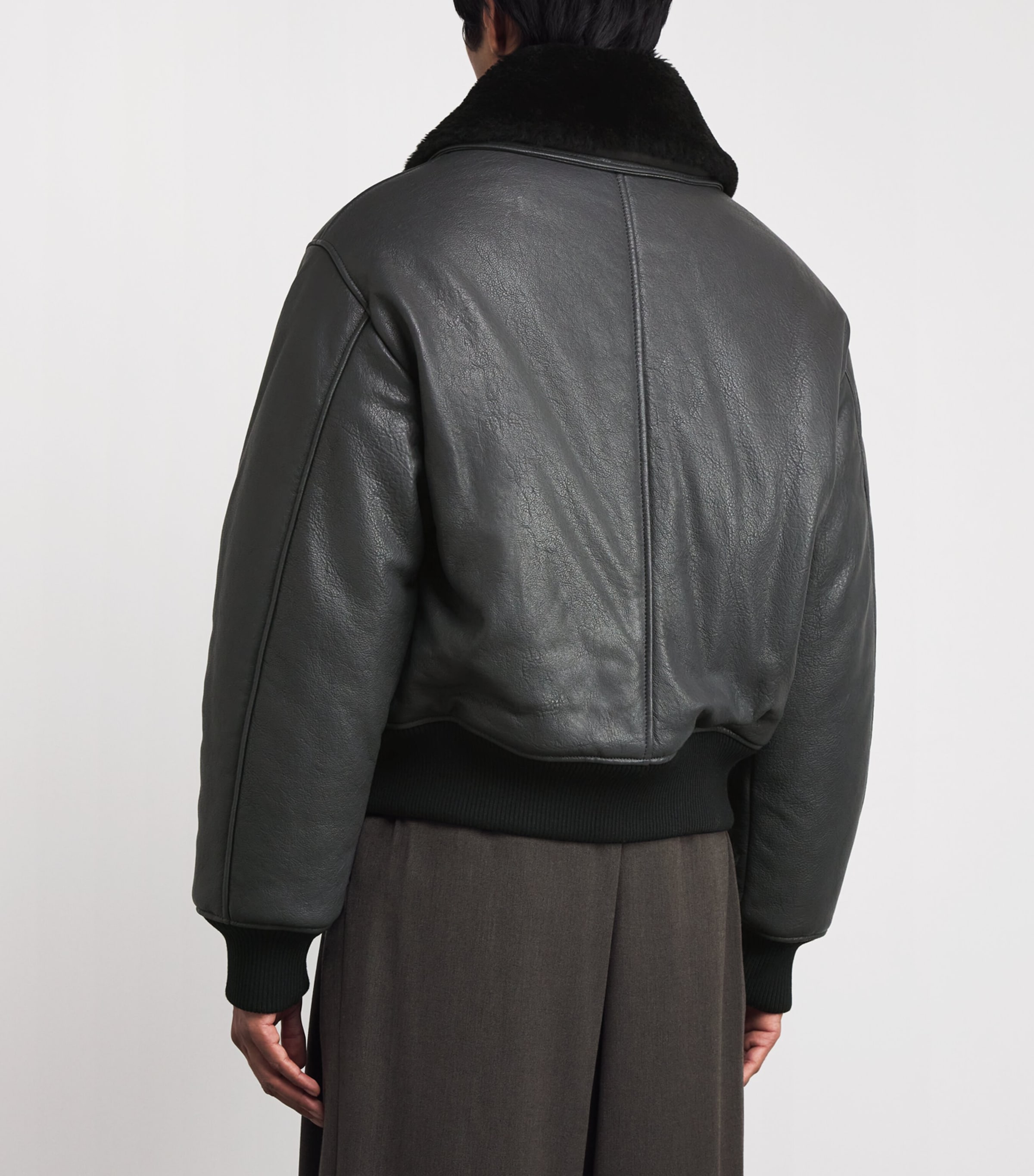Lambskin Bomber Jacket 020 - ANTHRACITE Image 4