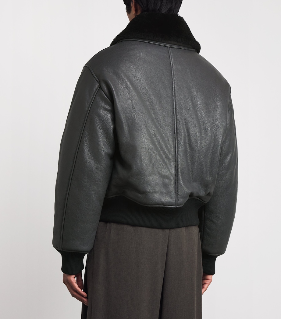 Lambskin Bomber Jacket 020 - ANTHRACITE Image 4
