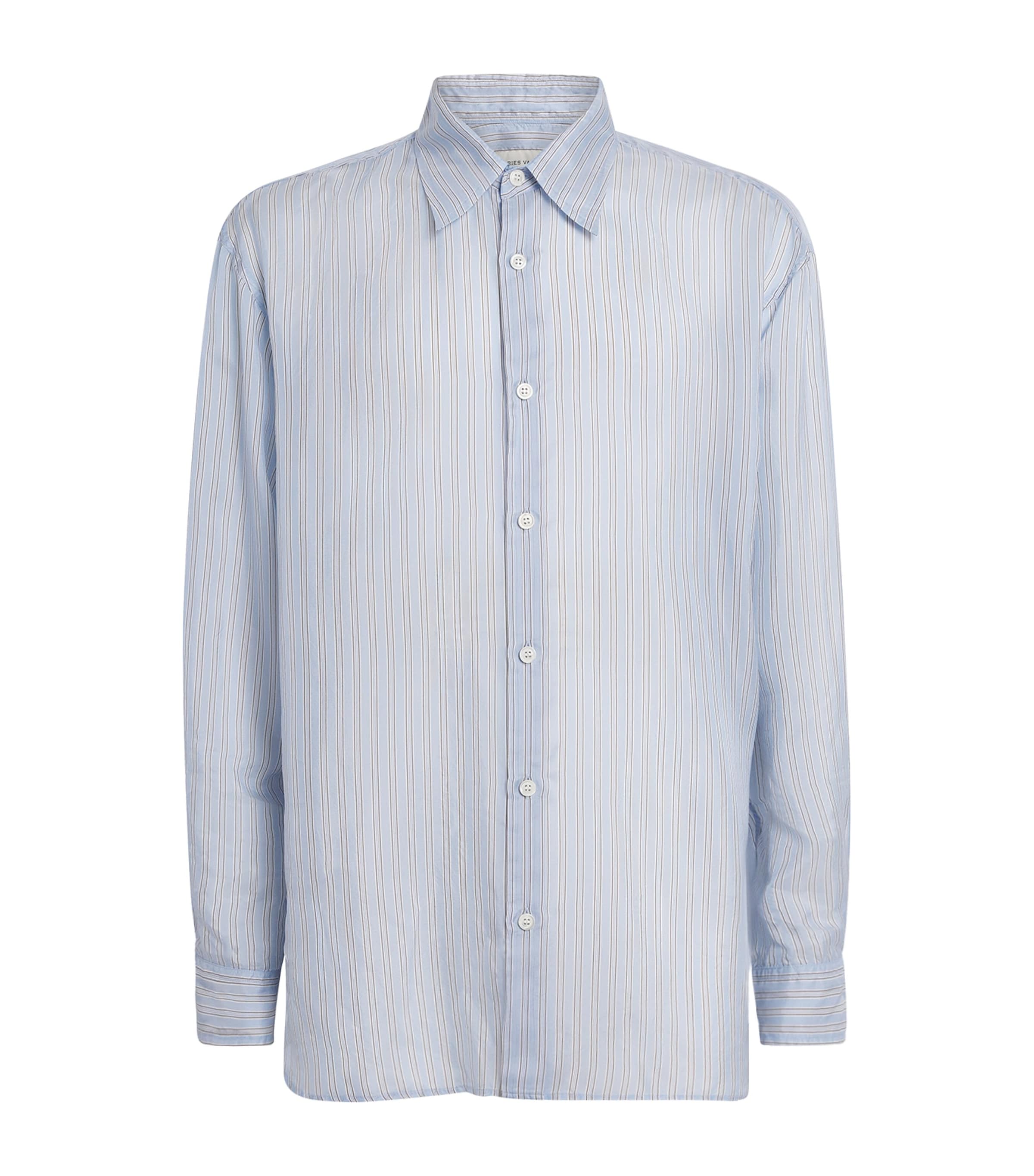 Cotton Stripe Shirt 514 LIGHT BLUE Image 1