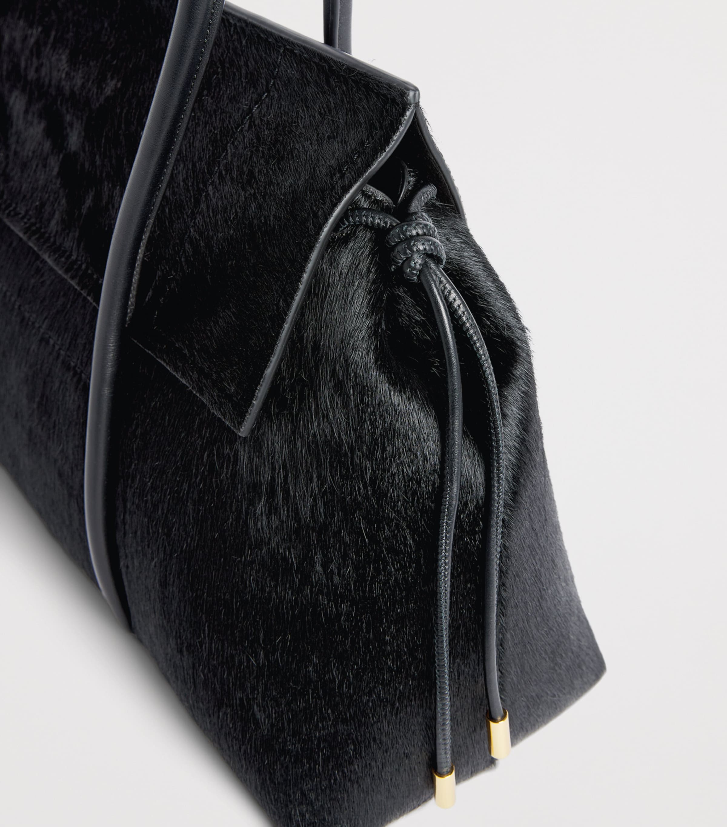 Harrods Medium Calf Hair Marcie Shoulder Bag Black Image 5