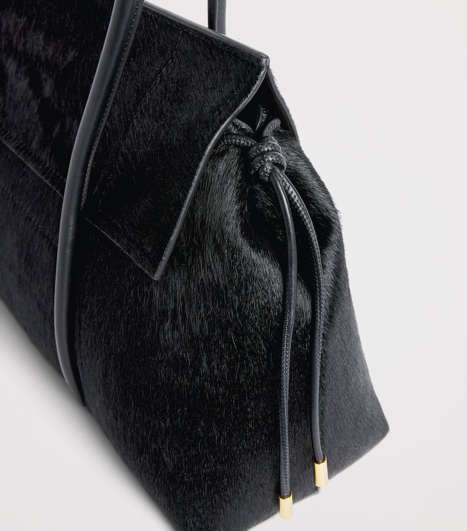 Harrods Medium Calf Hair Marcie Shoulder Bag Black Image 5