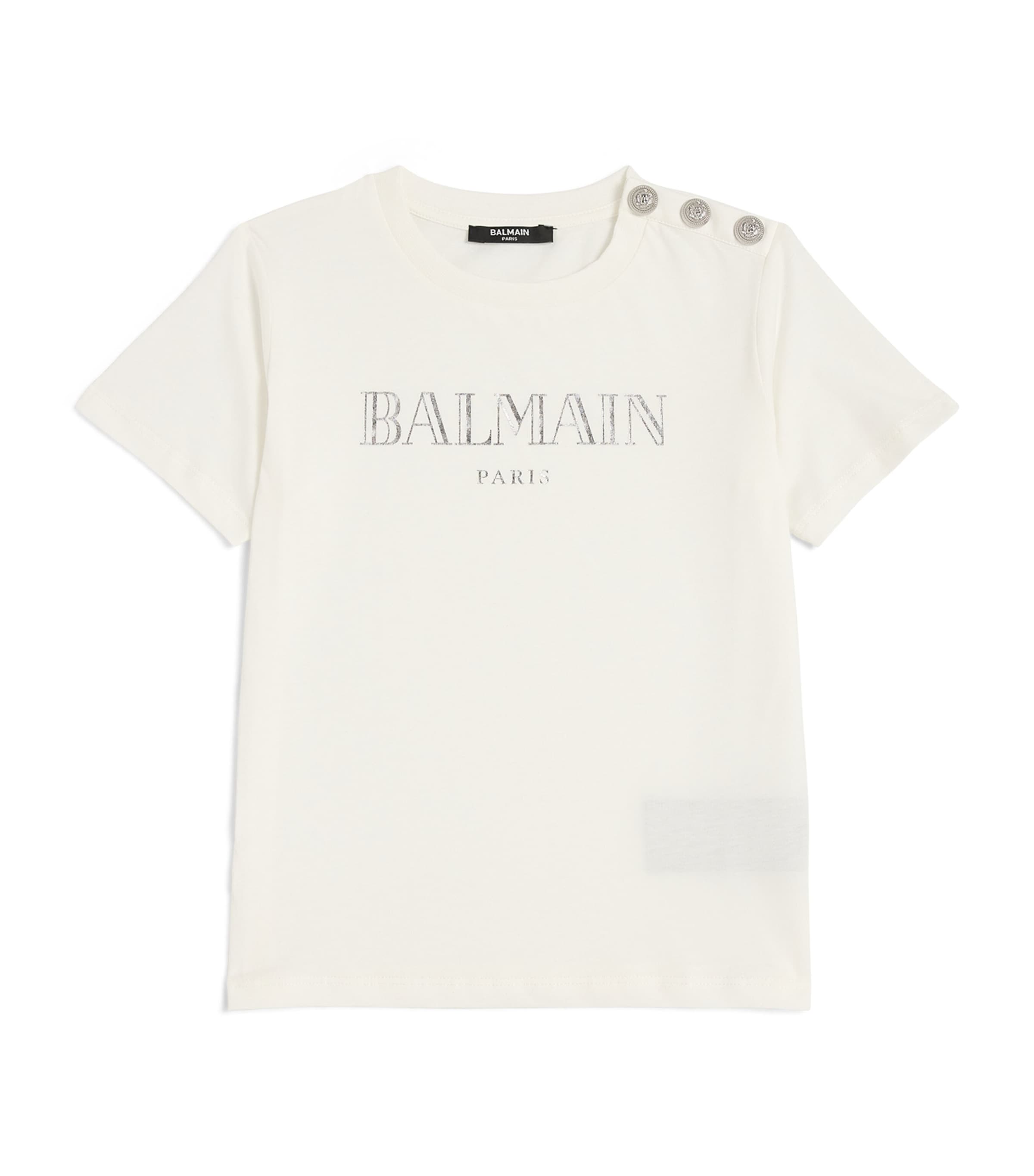 BALMAIN COTTON LOGO T-SHIRT 