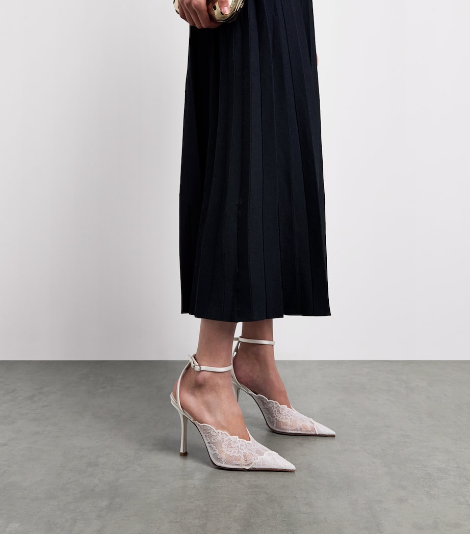 Self-Portrait Womens Ribbed Ruffle-Detail Midi Dress Navy Image 5