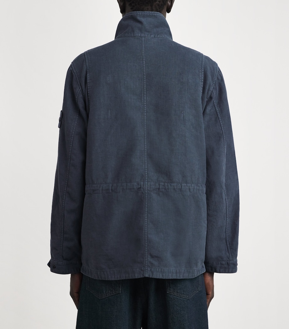 Stone Island Mens Linen-Blend Ghost Field Jacket Image 5