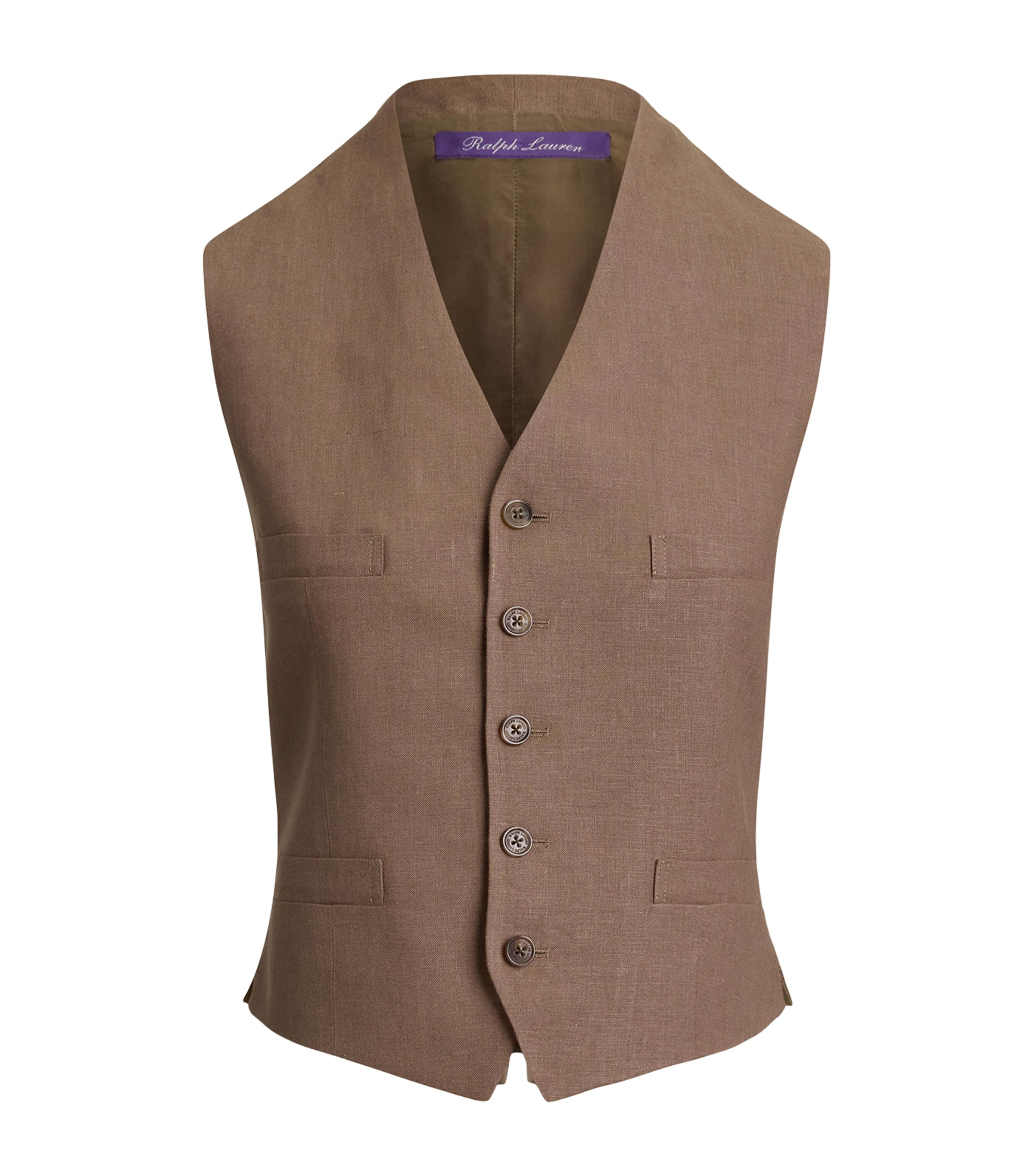 Ralph Lauren Collection Womens Linen Jaiden Waistcoat Portobello Image 1