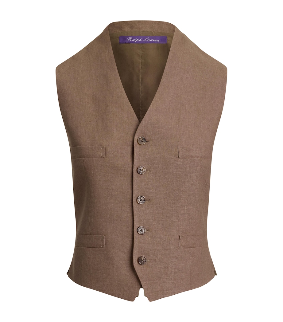 Ralph Lauren Collection Womens Linen Jaiden Waistcoat Portobello Image 1