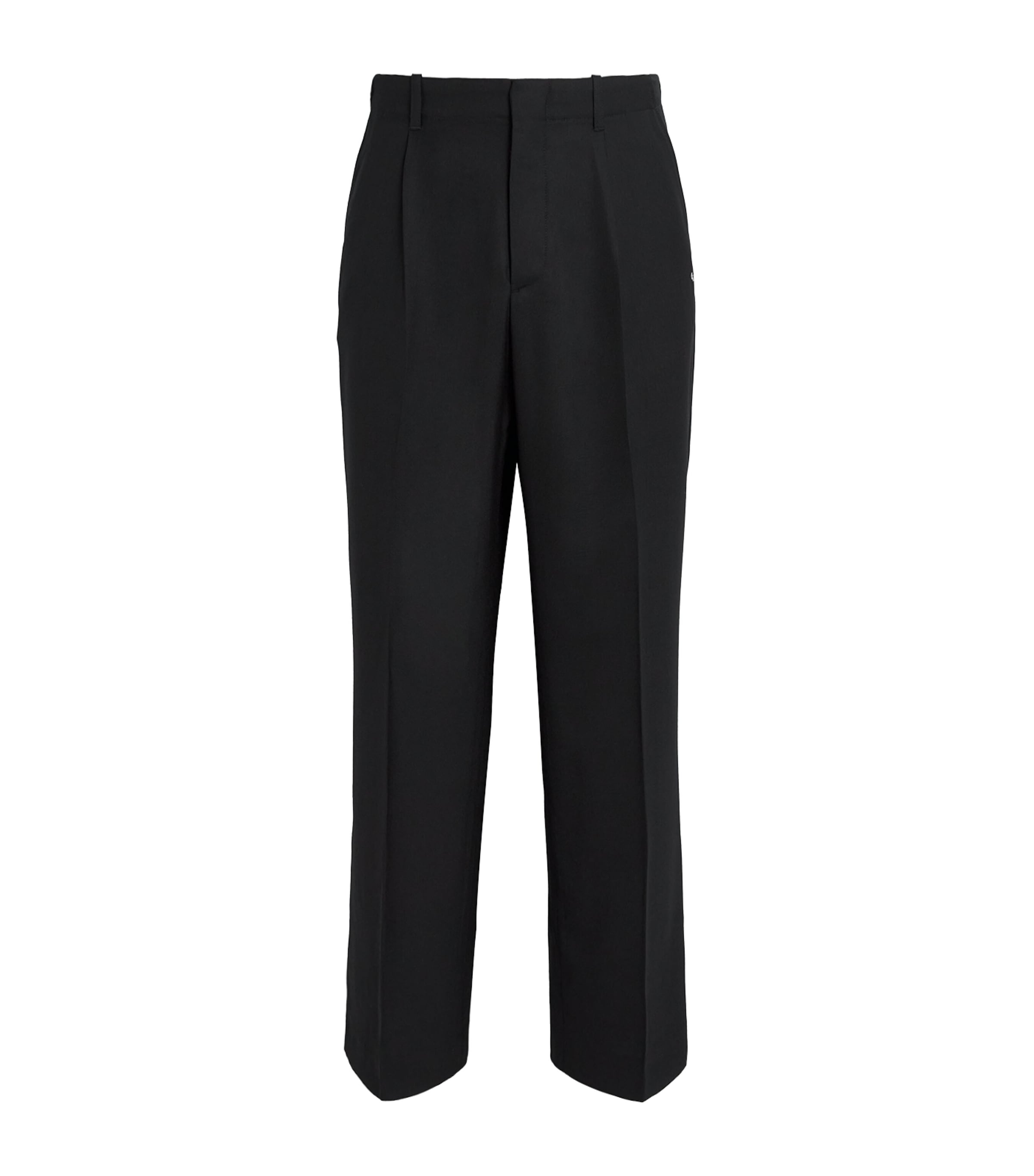 Our Legacy Borrowed Pleated Wool Straight-leg Trousers In Black