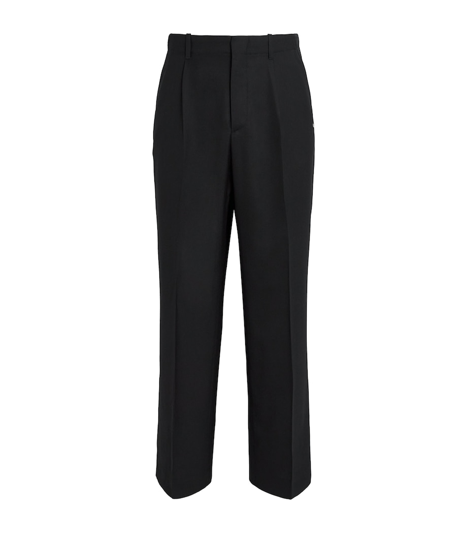 Wool Borrowed Chino Wide-Leg Trousers BLACK PANAMA WOOL Image 1