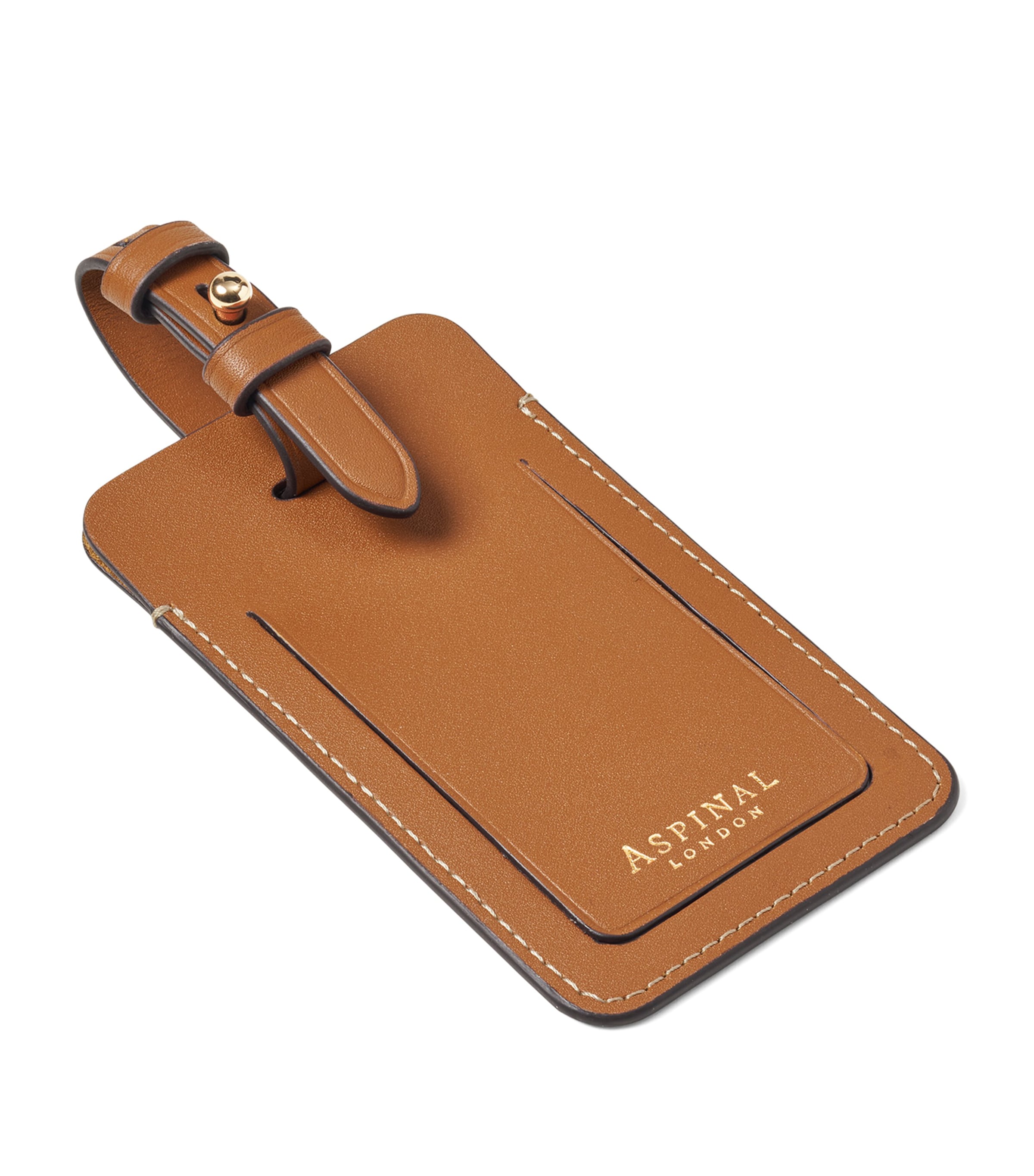 Leather Luggage Tag TAN Image 1