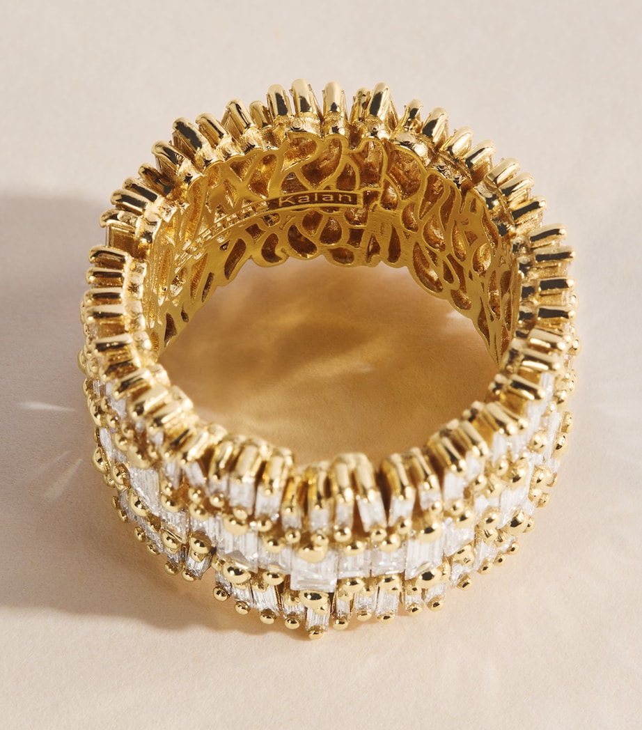 Suzanne Kalan Yellow Gold and Diamond Short Stack Ring (6.5) Yg/wd Image 5