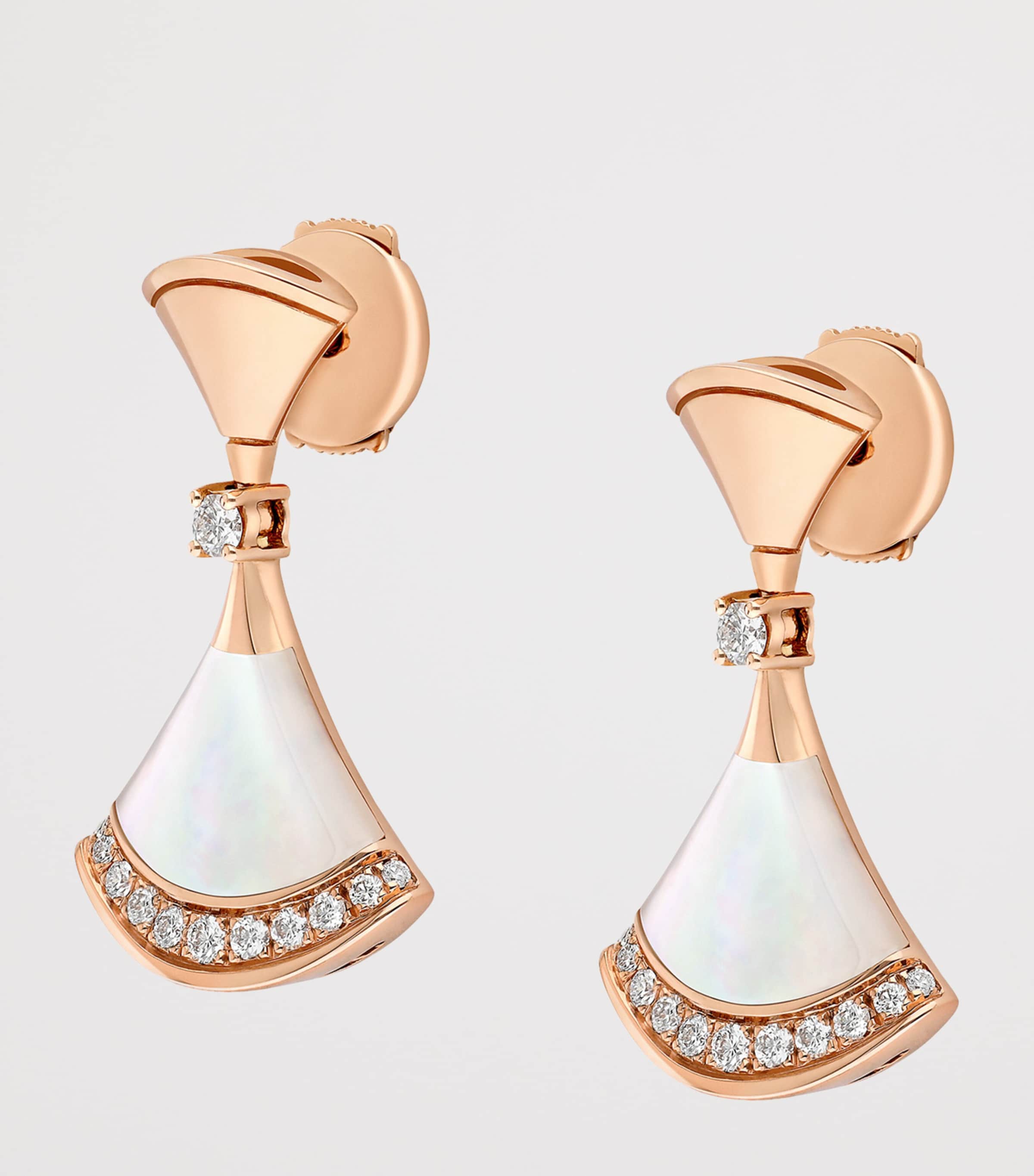 Rose Gold, Diamond and Mother-of-Pearl Divas’ Dream Earrings PINK GOLD Image 2